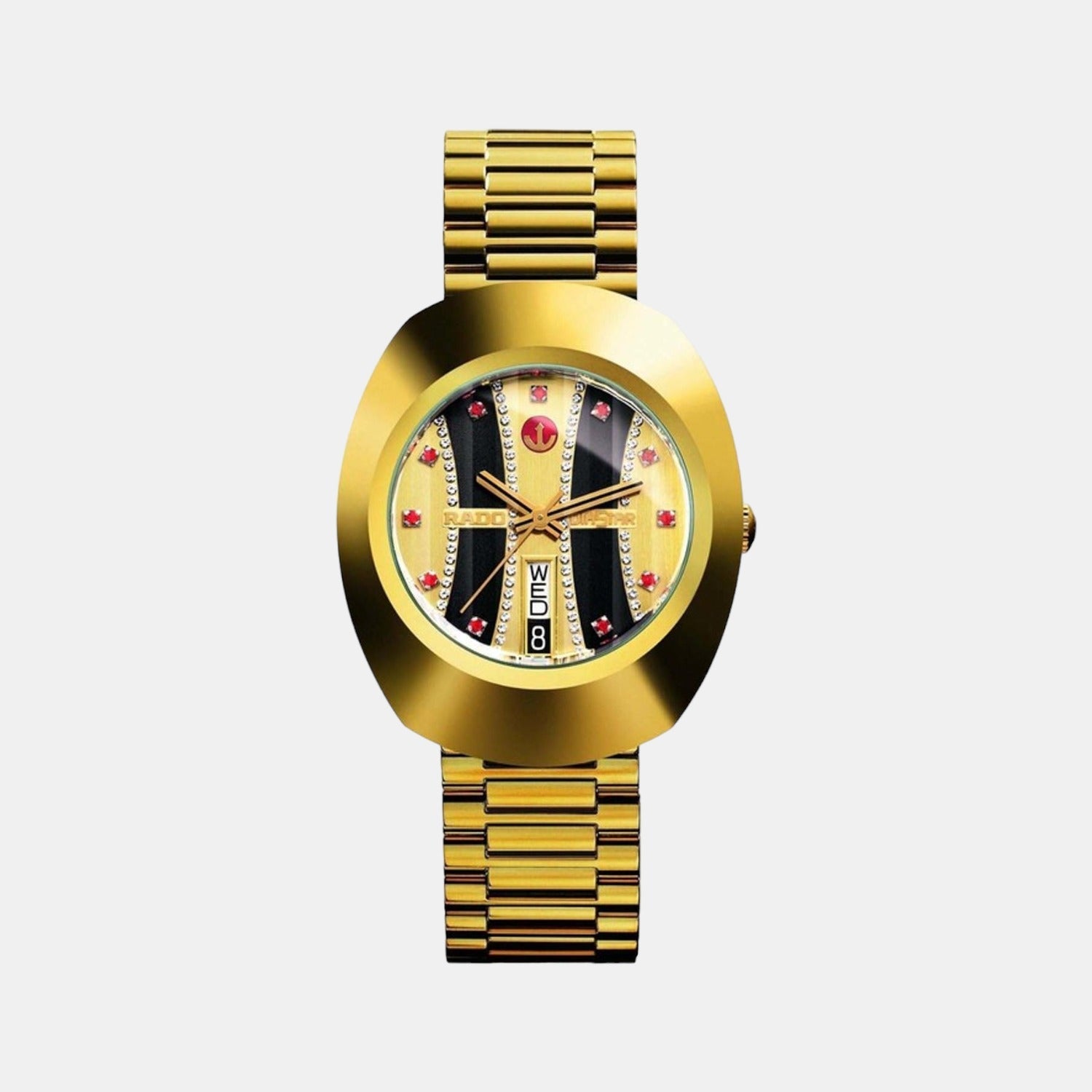 Rado Diastar Men Quartz Gold Dial Analog Stainless Steel Watch R12413323