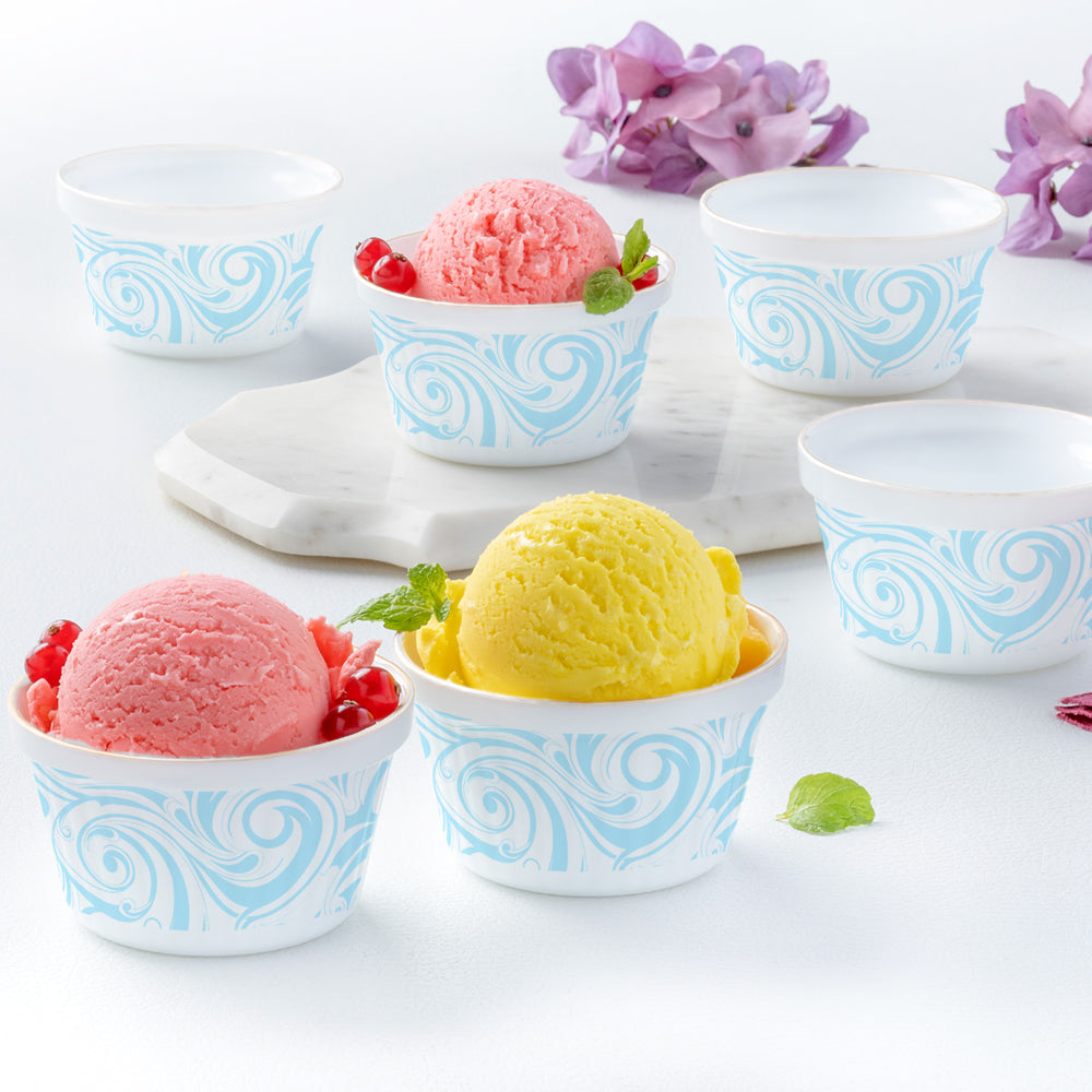My Borosil Larah by Borosil Frosty Blue Ice Cream Bowl Set