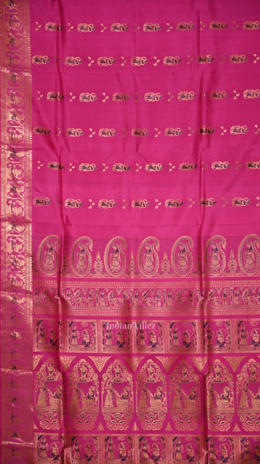 IndianVillèz Rani Pink Handwoven Baluchari Silk Saree - view 2