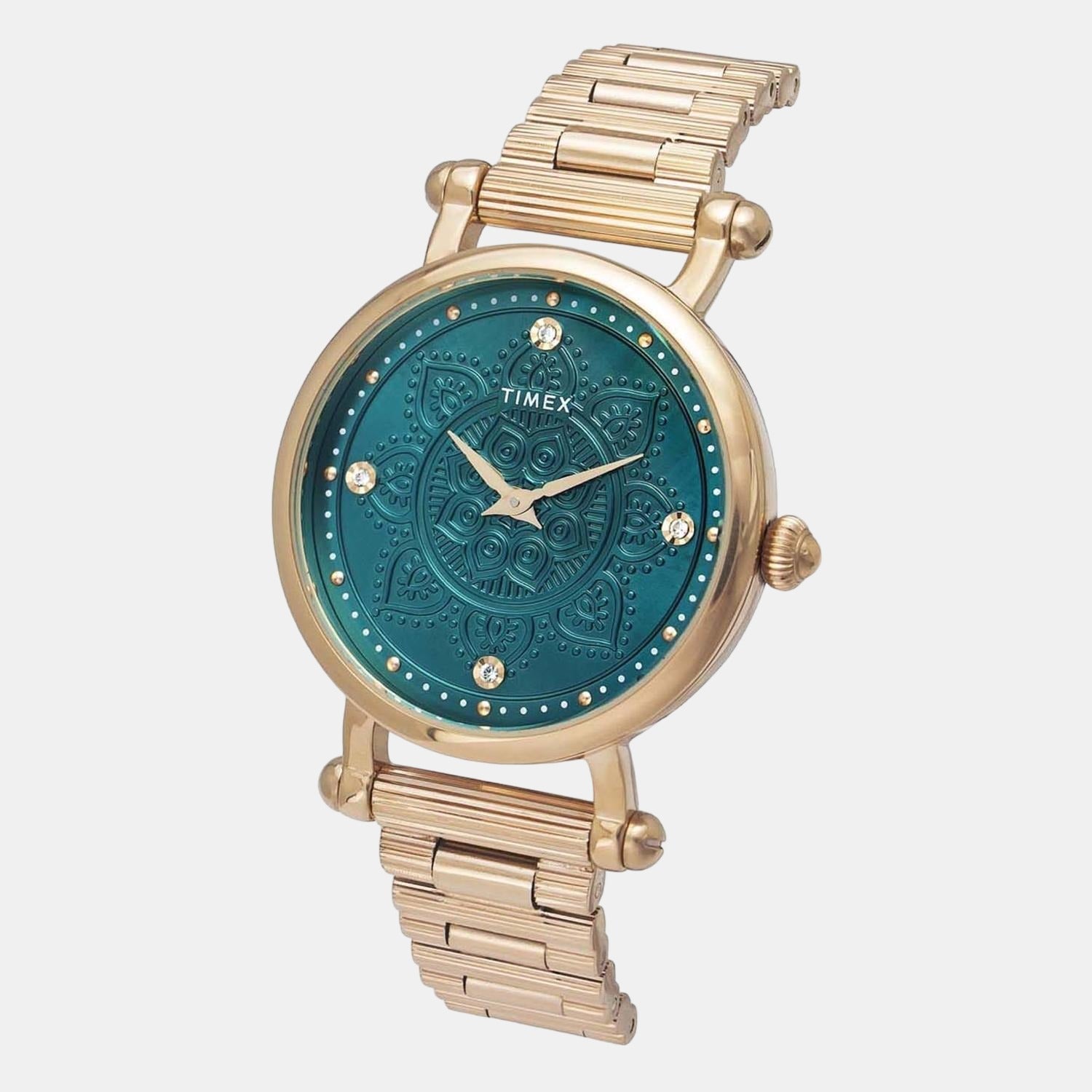 Timex Fria Women Quartz Green Dial Analog Stainless Steel Watch TWEL14303 - view 4