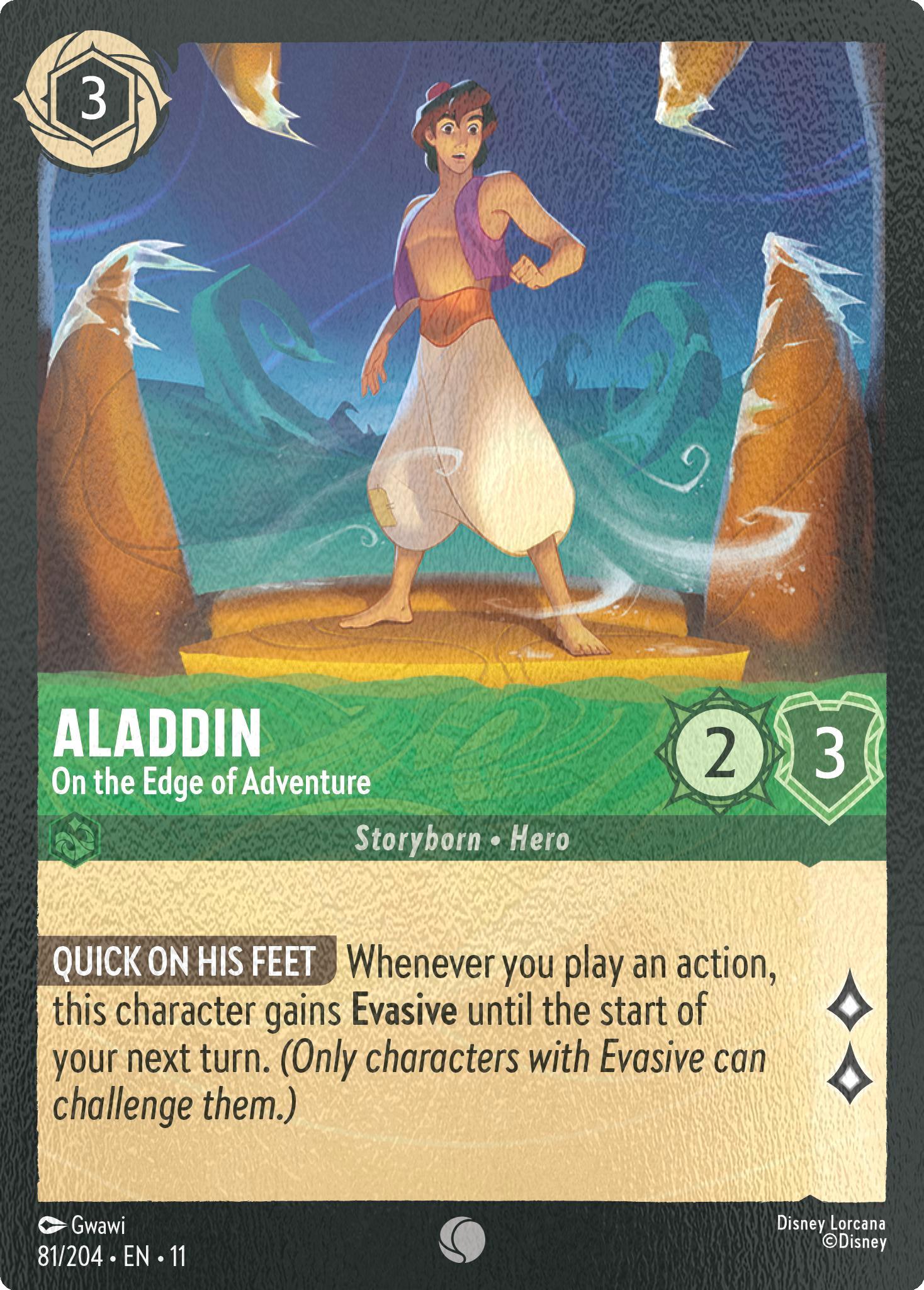 Lorcana Aladdin - On the Edge of Adventure - 81/204 [Winterspell] [Cold Foil]