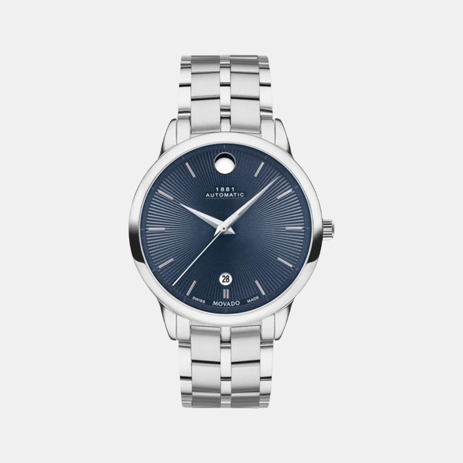 Movado 1881 Automatic Men Automatic Blue Dial Analog Stainless Steel Watch 607569