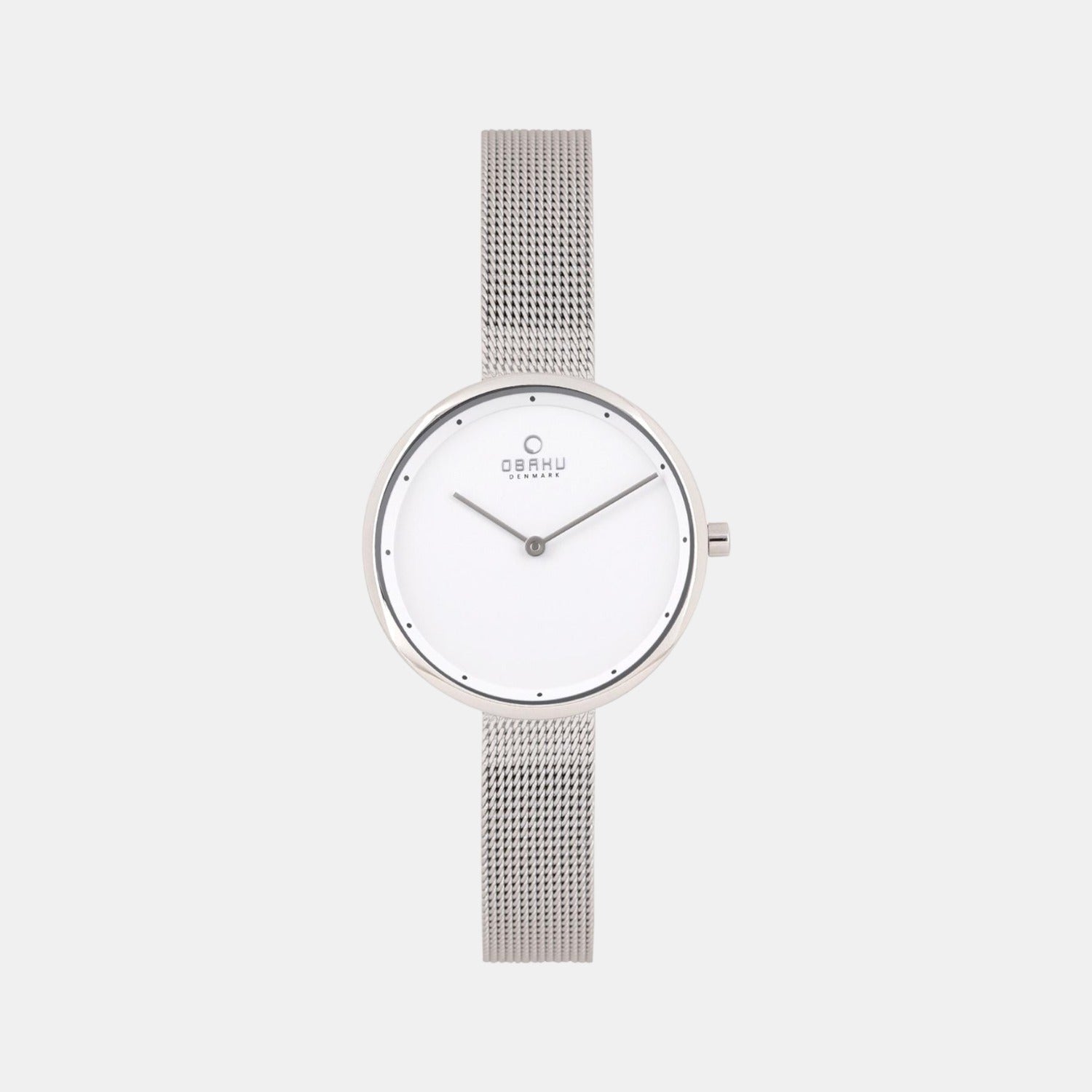 Obaku Dok Women Quartz White Dial Analog Stainless Steel Watch V227LXCIMC