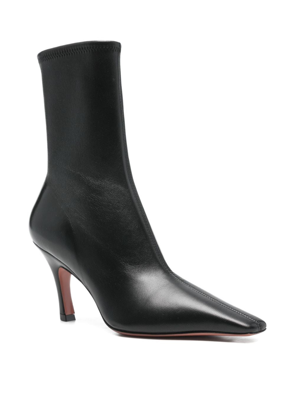 Amina Muaddi Jamie Stretch Bootie 80 Black Stretch Nappa - view 4