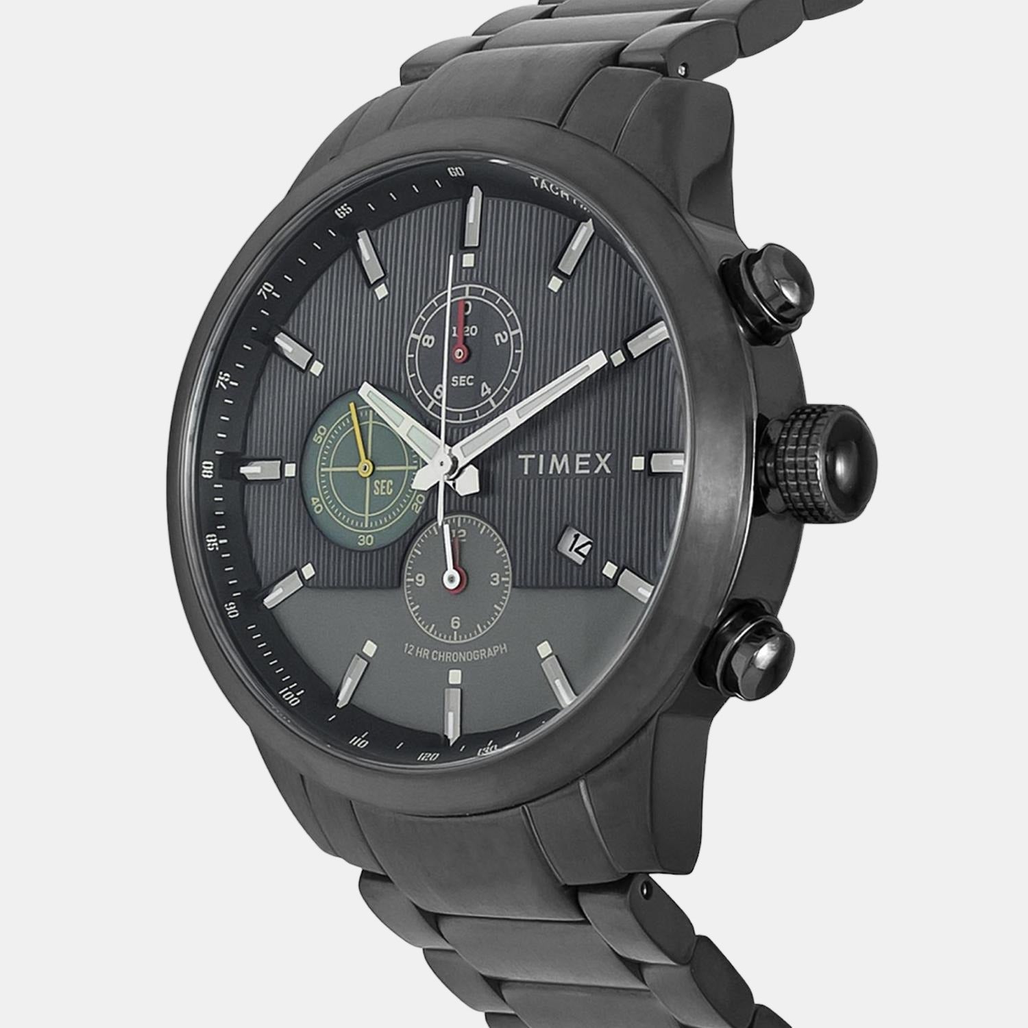 Timex E Class Men Quartz Grey Dial Chronograph Stainless Steel Watch TWEG19403 - view 3
