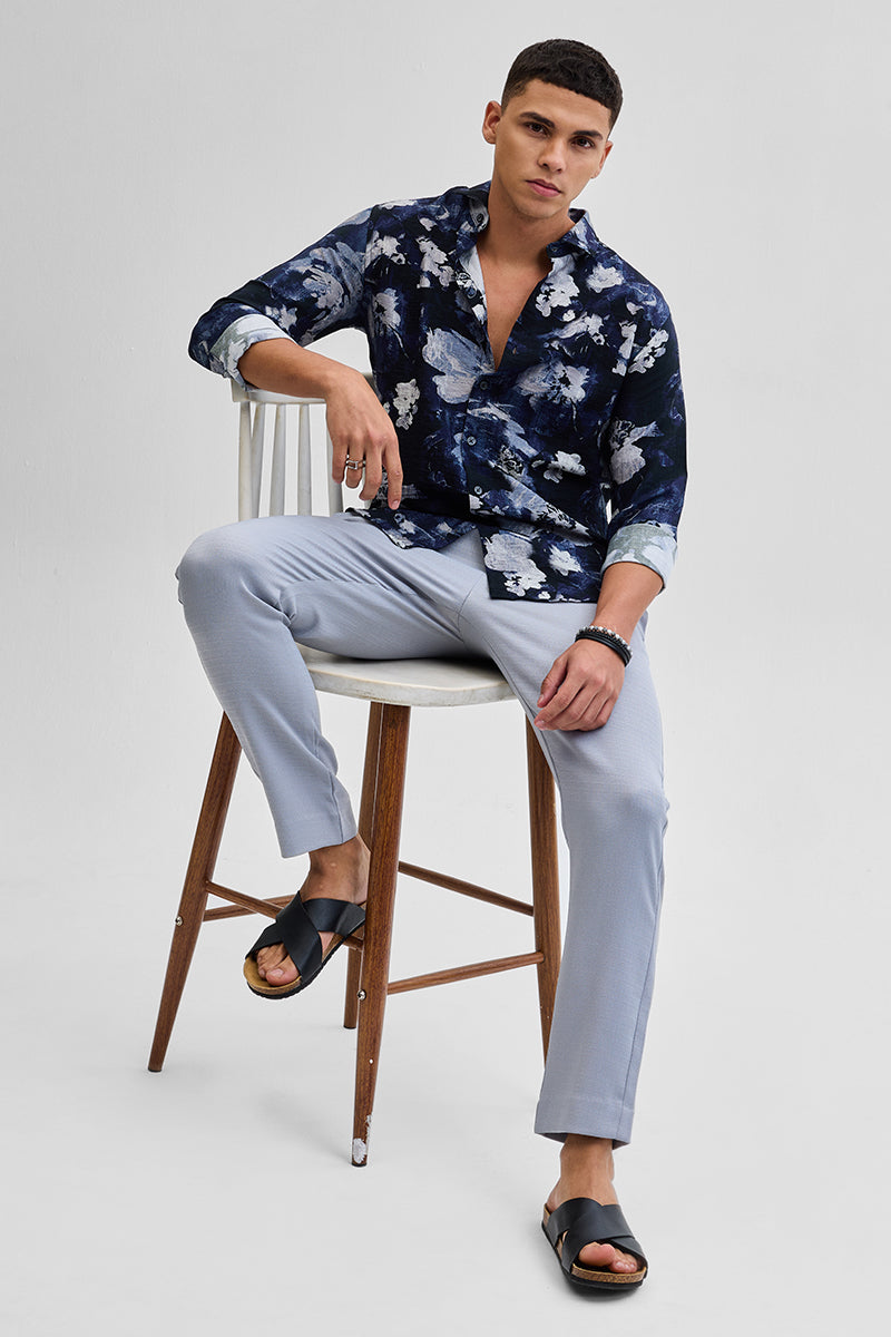 SNITCH Navy Textured Abstract Shirt - view 3