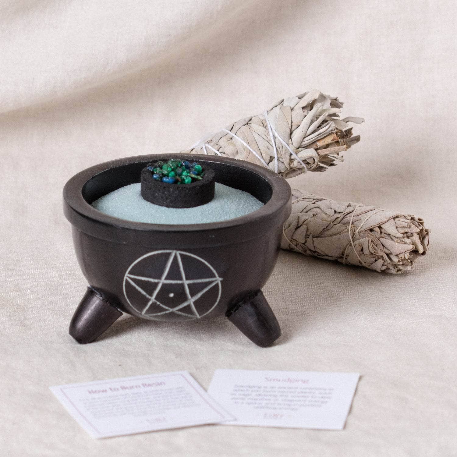 Tiny Rituals Pentacle Soapstone Smudge & Charcoal Burner Kit