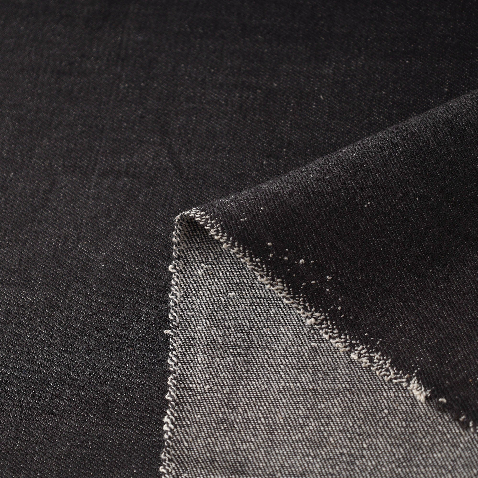 SOUTH KARGHA Black - 2/40 Twill Cotton Handspun Handloom Natural Dyed Plain Fabric 11 - view 4