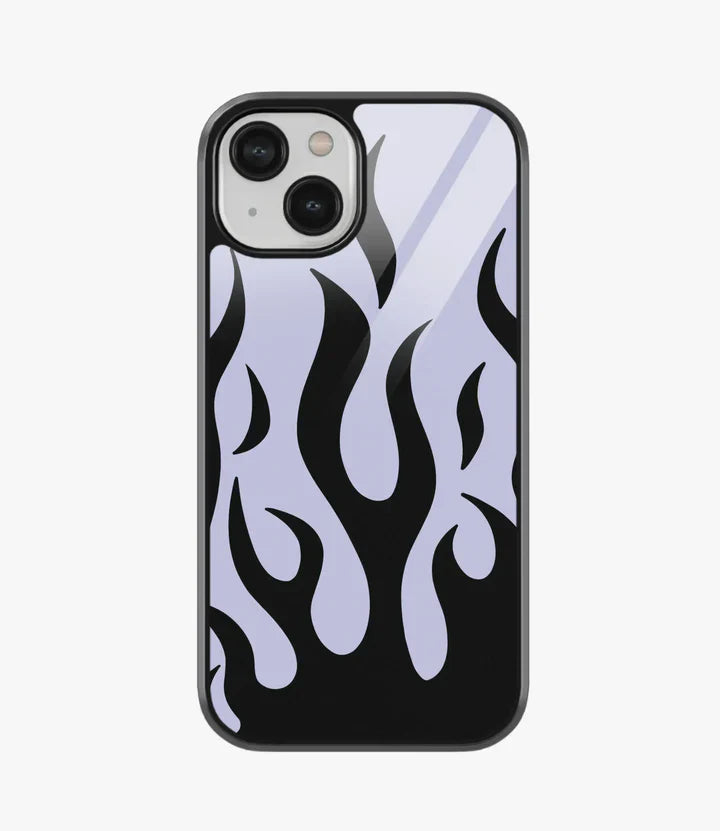 The Case Company Black Gray Flame Glass Case for iPhone 15