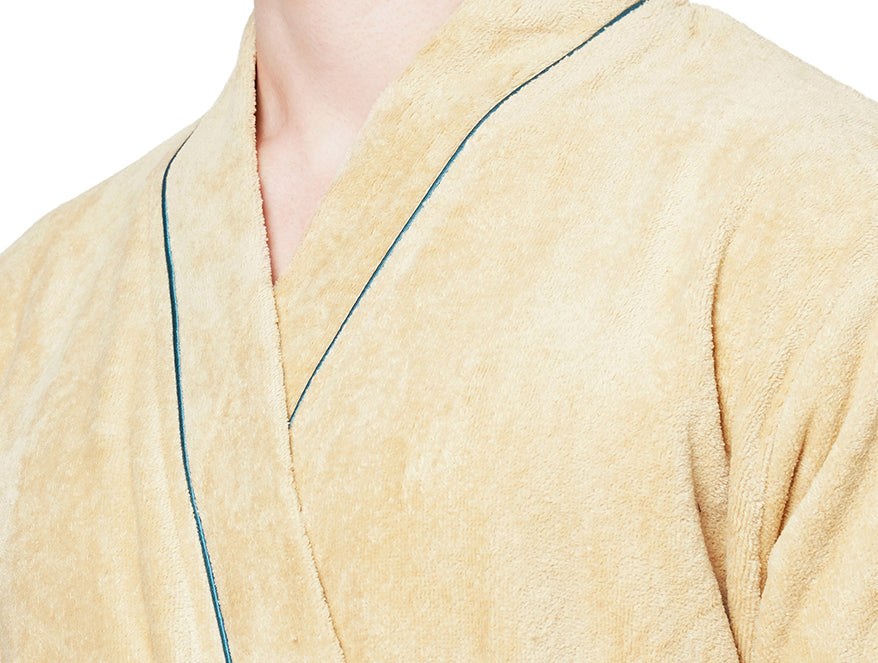 Spaces India Dark Green/Teal-Dark Blue 1 Piece 100% Cotton Bath Robe - Exotica By Spaces-1054801 - view 5