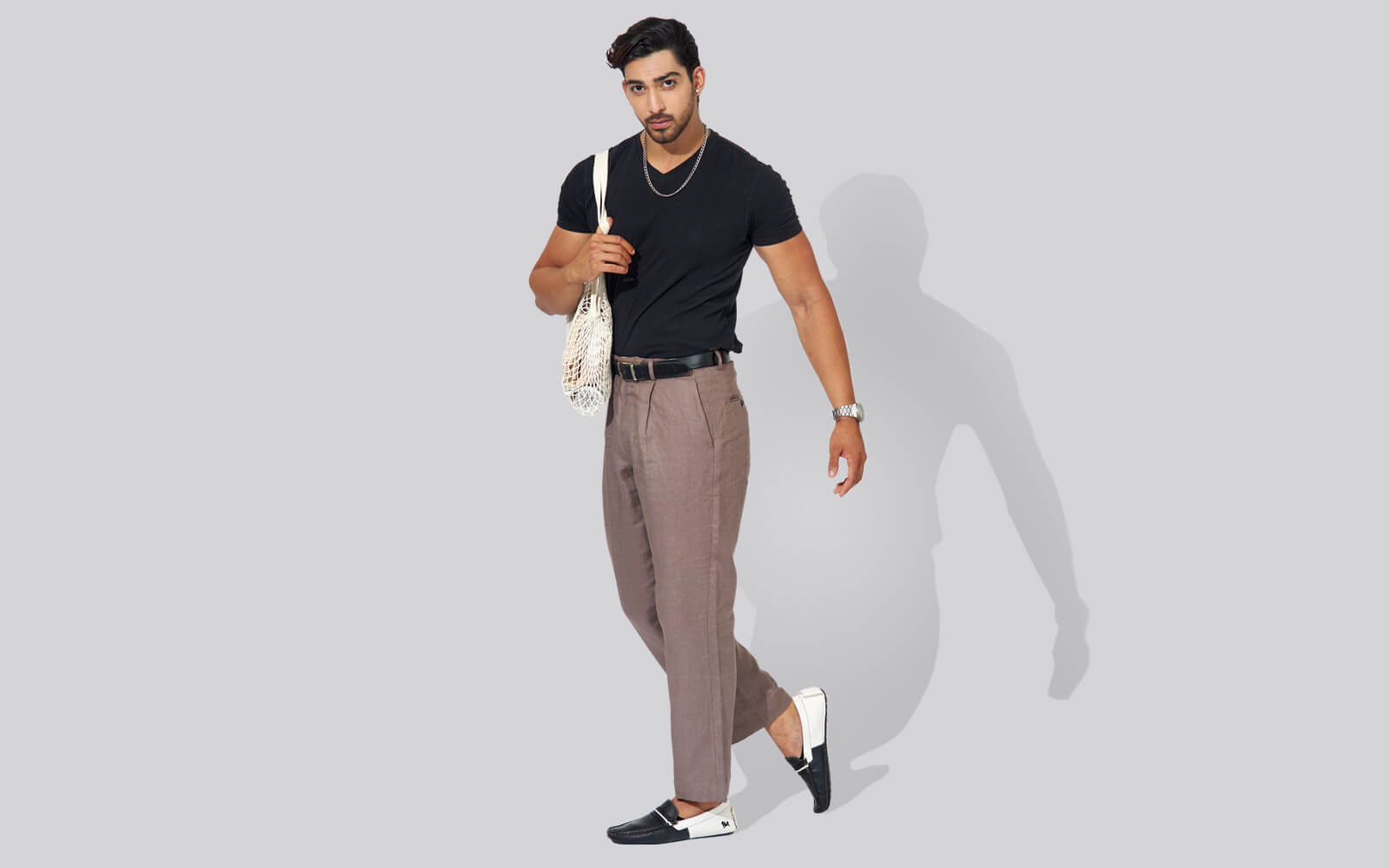 Neeman's Color Block Loafers : White-Black - view 9