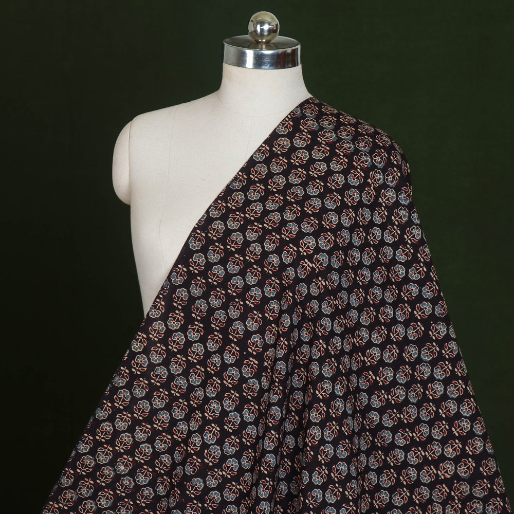 KACHCHH JI CHHAAP Black - Ajrakh Hand Block Printed Cotton Fabric 15
