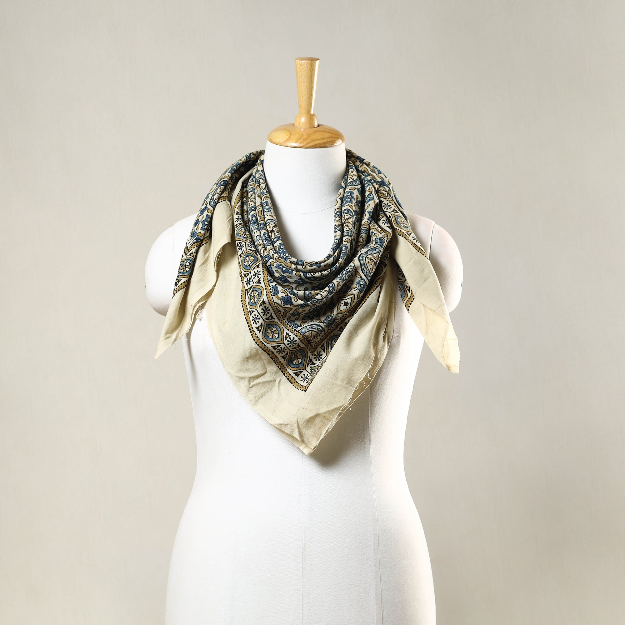 KACHCHH JI CHHAAP Ajrakh Block Print Cotton Handloom Scarf 49