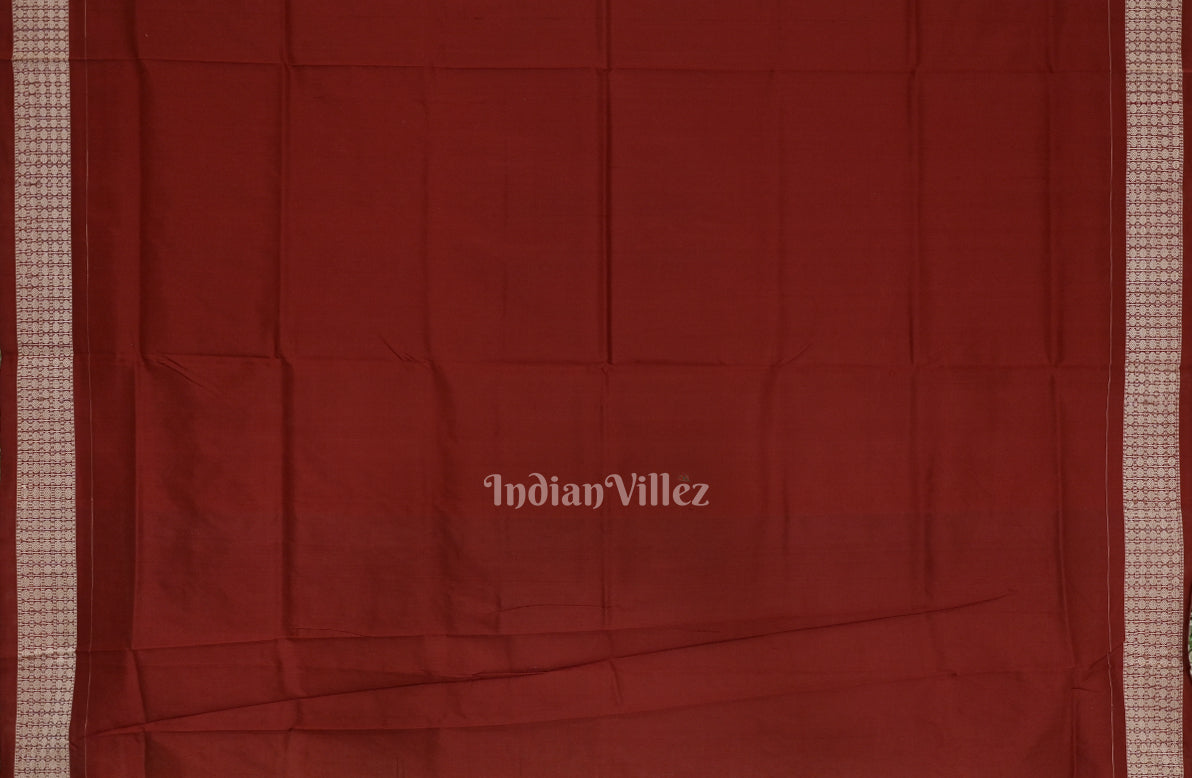 IndianVillèz Green Dual Tone Odisha Ikat Konark Theme Sambalpuri Silk Saree - view 5