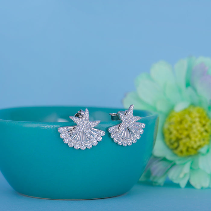GIVA Jewellery Silver Twinkling Star Earrings - view 2