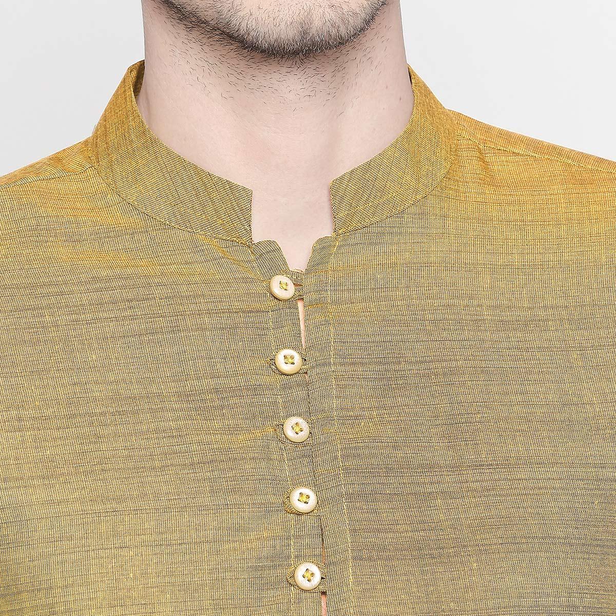 Peachmode Brown Solid Pure Cotton Kurta With Asymmetric Hem - view 6