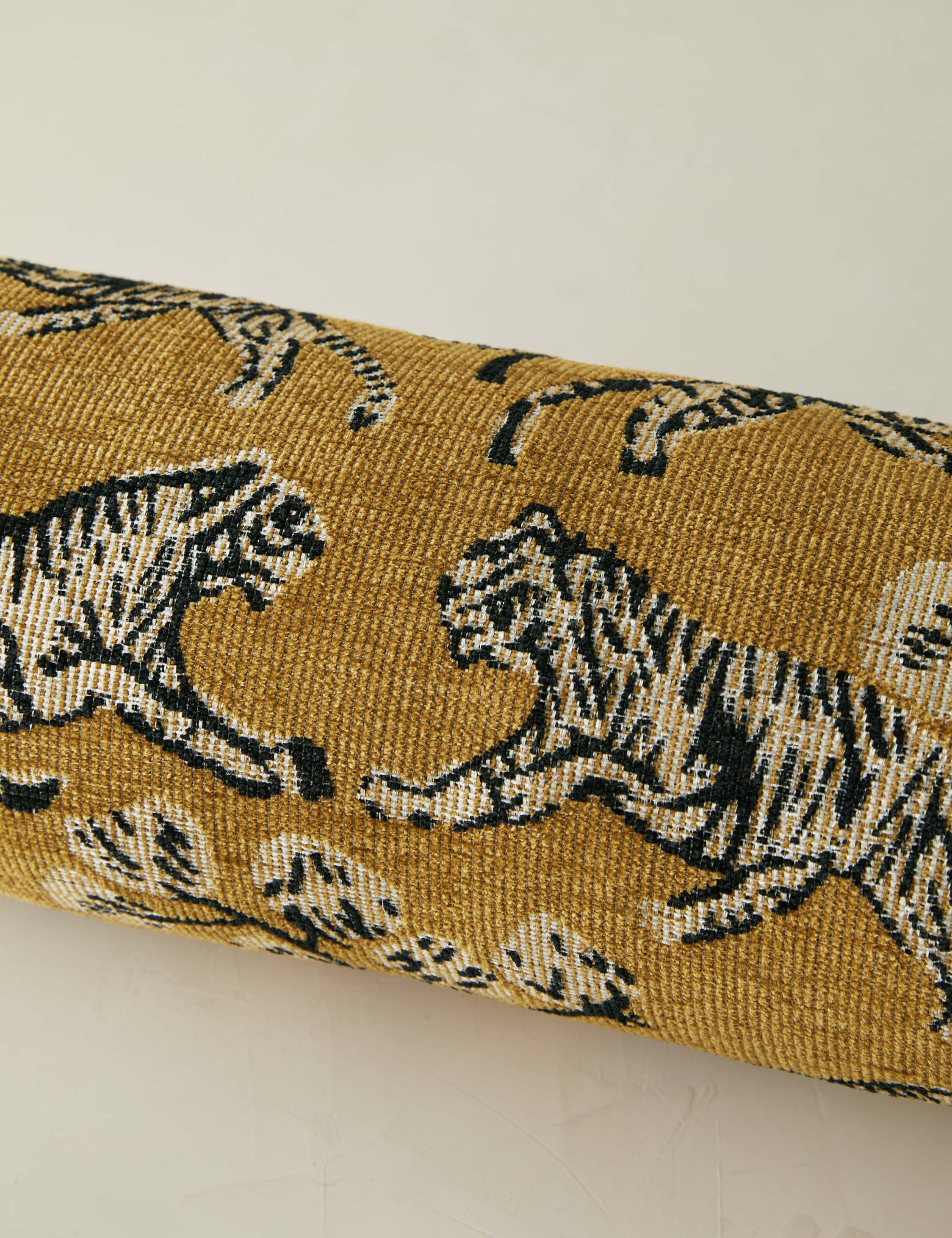 Lulu and Georgia Tiger Jacquard Bolster Pillow by Sarah Sherman Samuel - view 6
