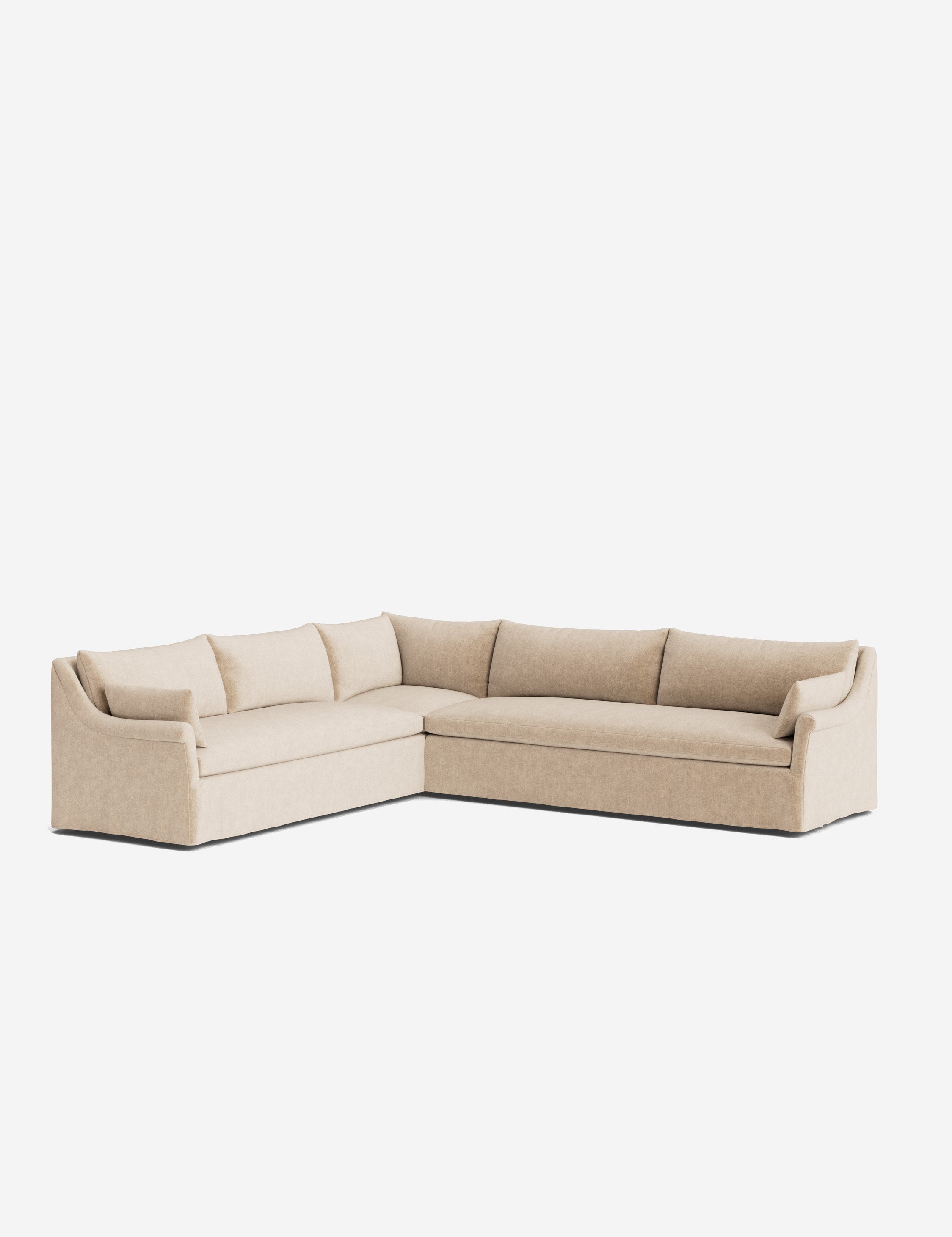 Lulu and Georgia Portola Rolled Arm Slipcover Corner Sectional Sofa - view 10