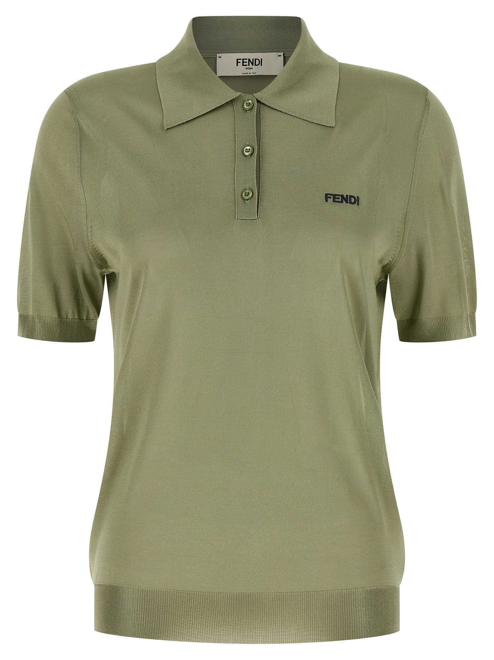Fendi Shiny Viscose Polo Shirt – 100% viscose