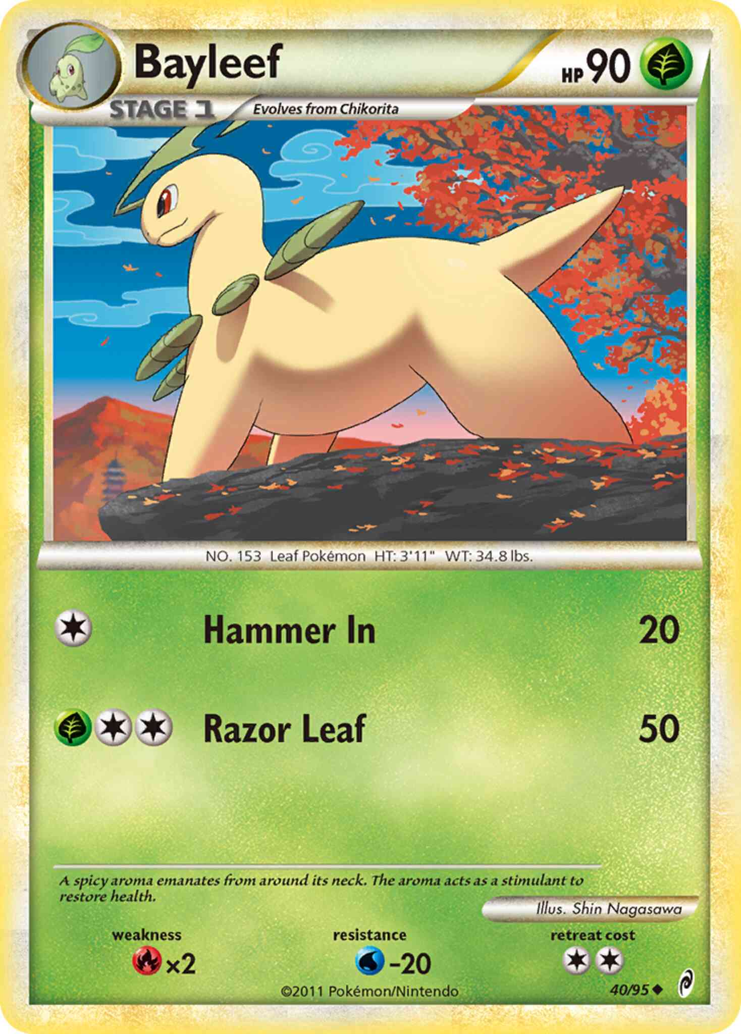 Uncommon col1-40 non-holo – Pokémon Bayleef - 40/95 - Uncommon [col1-40] [Non-Holo]