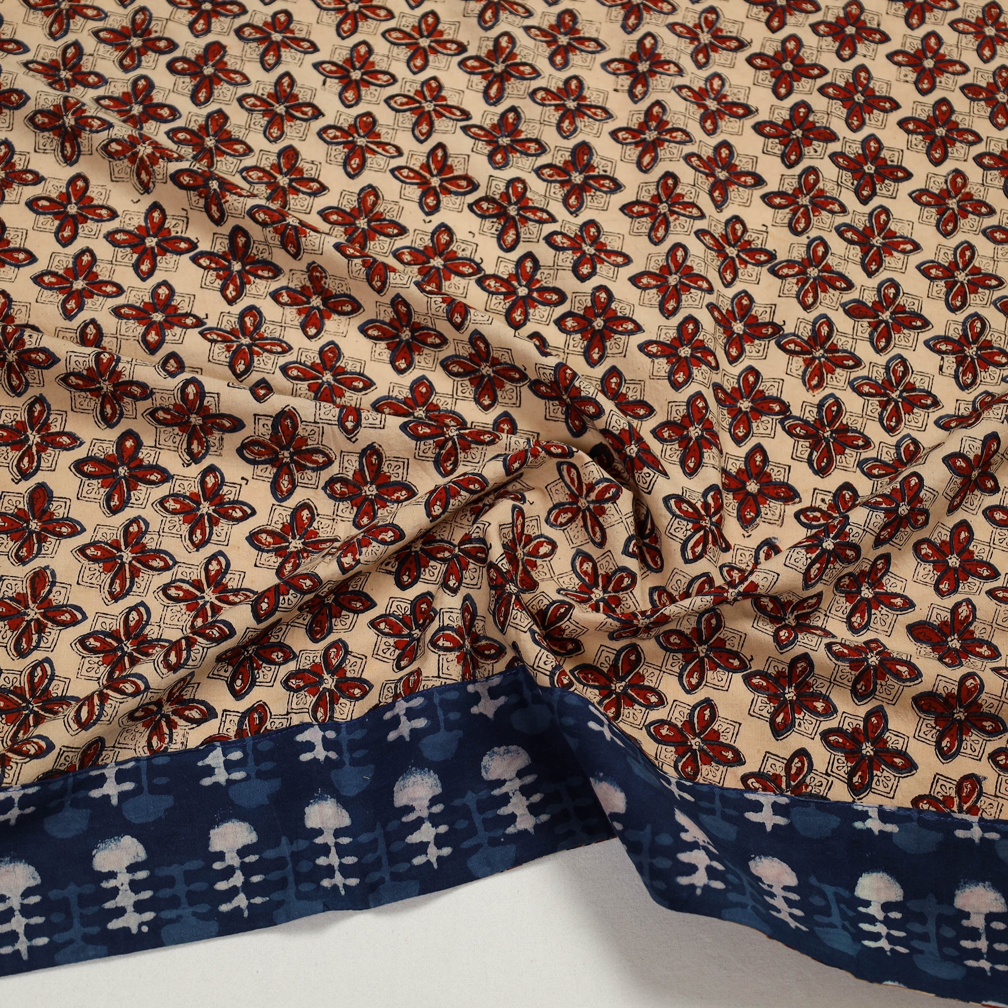 NOORI BAZAR Beige - Block Print Cotton Kalamkari Blouse Piece 50 - view 2