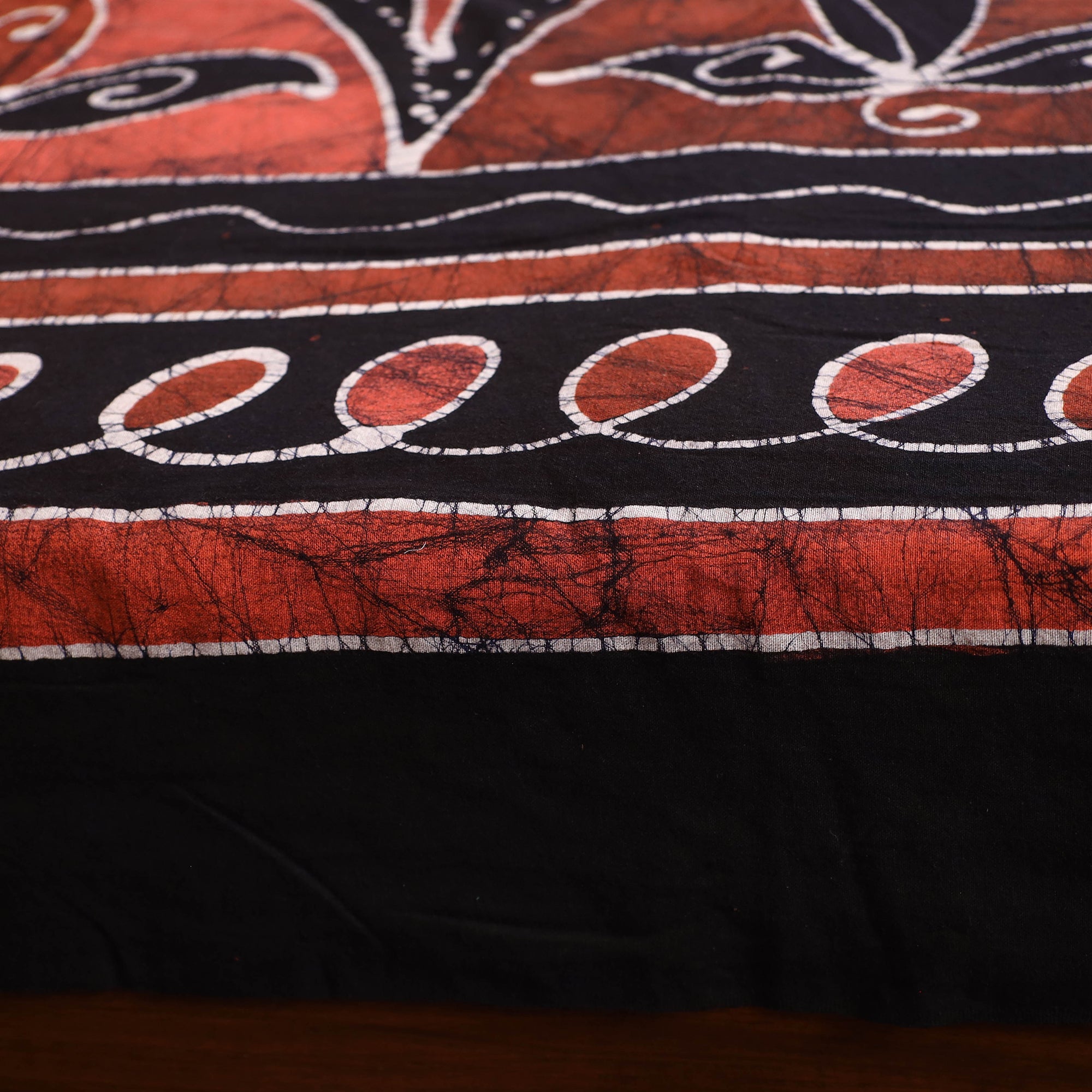 KACHCHH JI CHHAAP Black - Hand Batik Printed Cotton Single Bed Cover (96 x 59 in) 09 - view 4