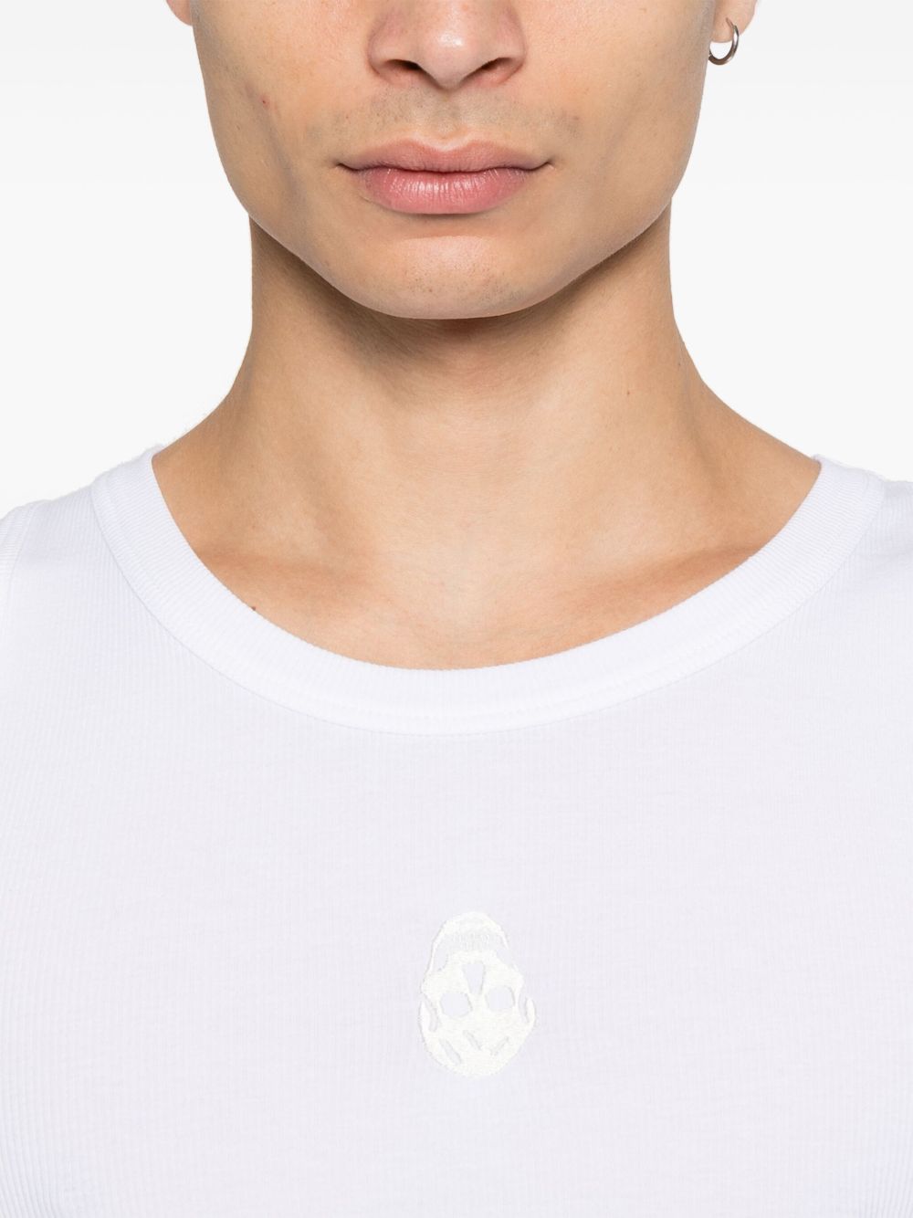 Alexander McQueen Skull-embroidered tank top – Cotton 98%, Elastane 2% - view 2