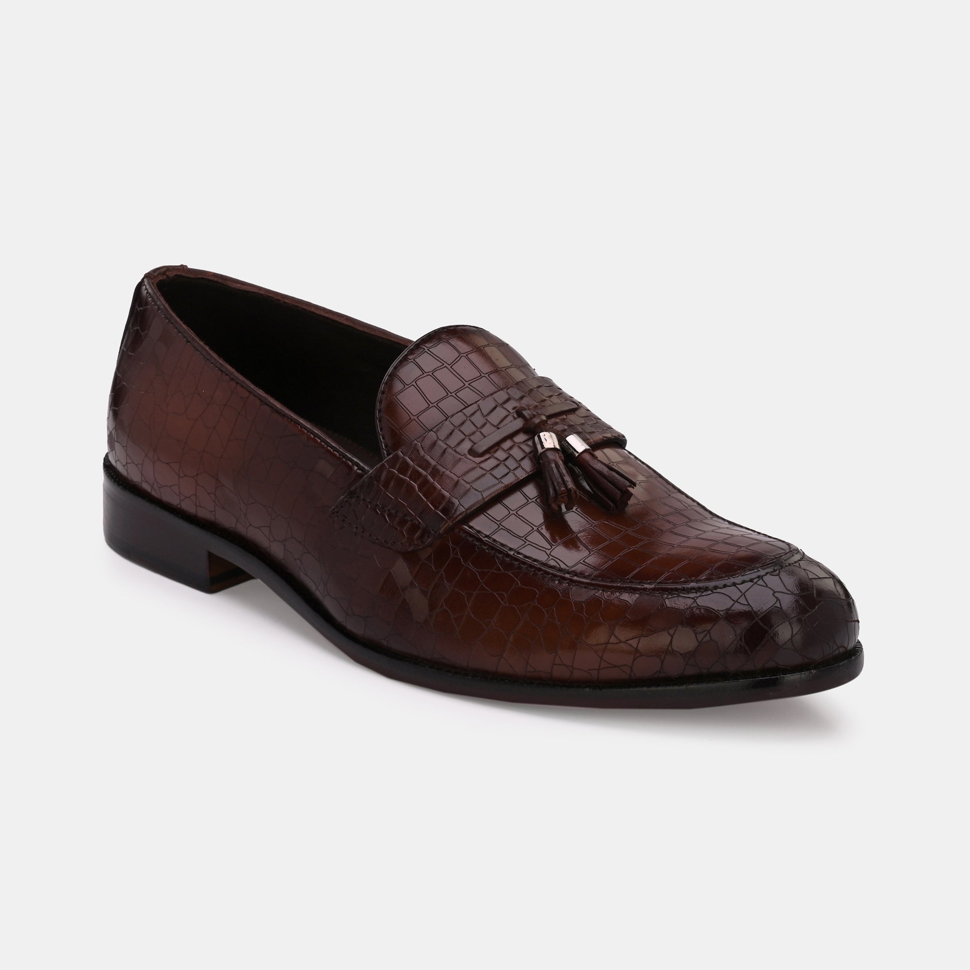 Cherry Laser Engraved Tassel Loafers by Lafattio - view 3