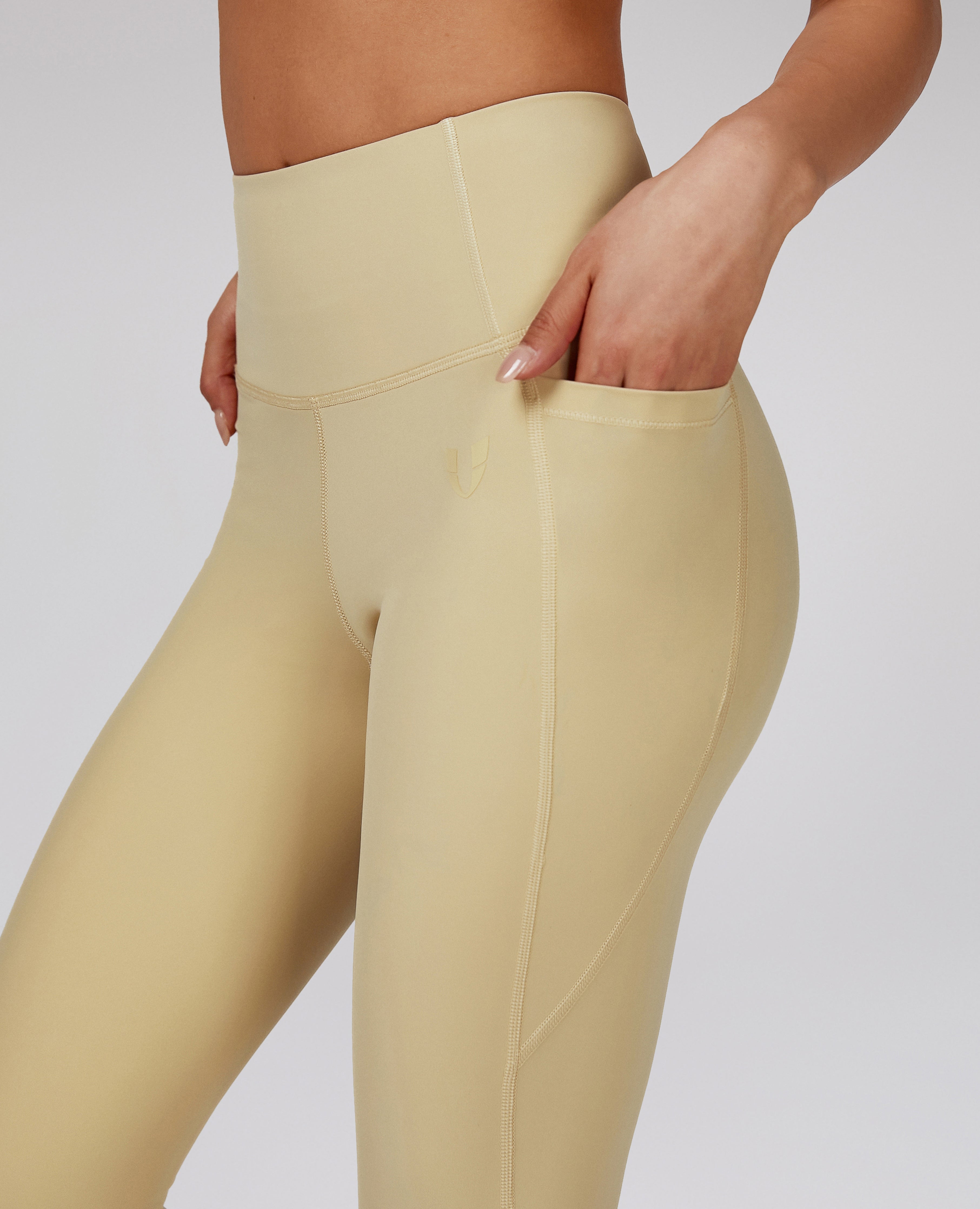 FIRM ABS High-waisted Gym Leggings - Light Yellow - view 3