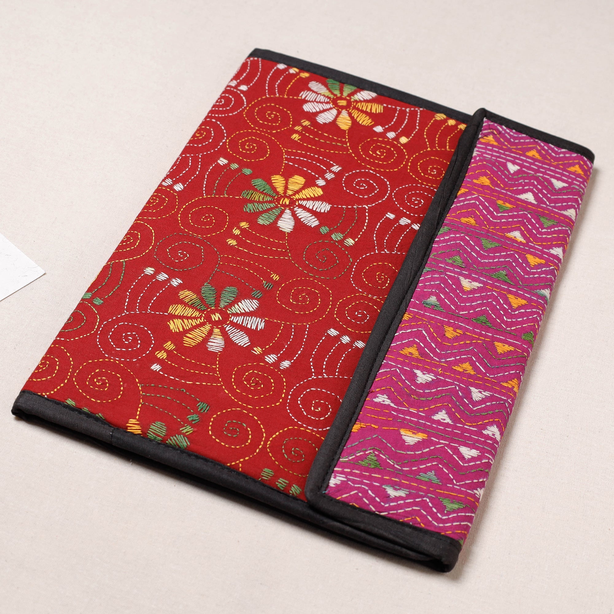ASALKAAR Bengal Kantha Work Handcrafted File Folder - view 2