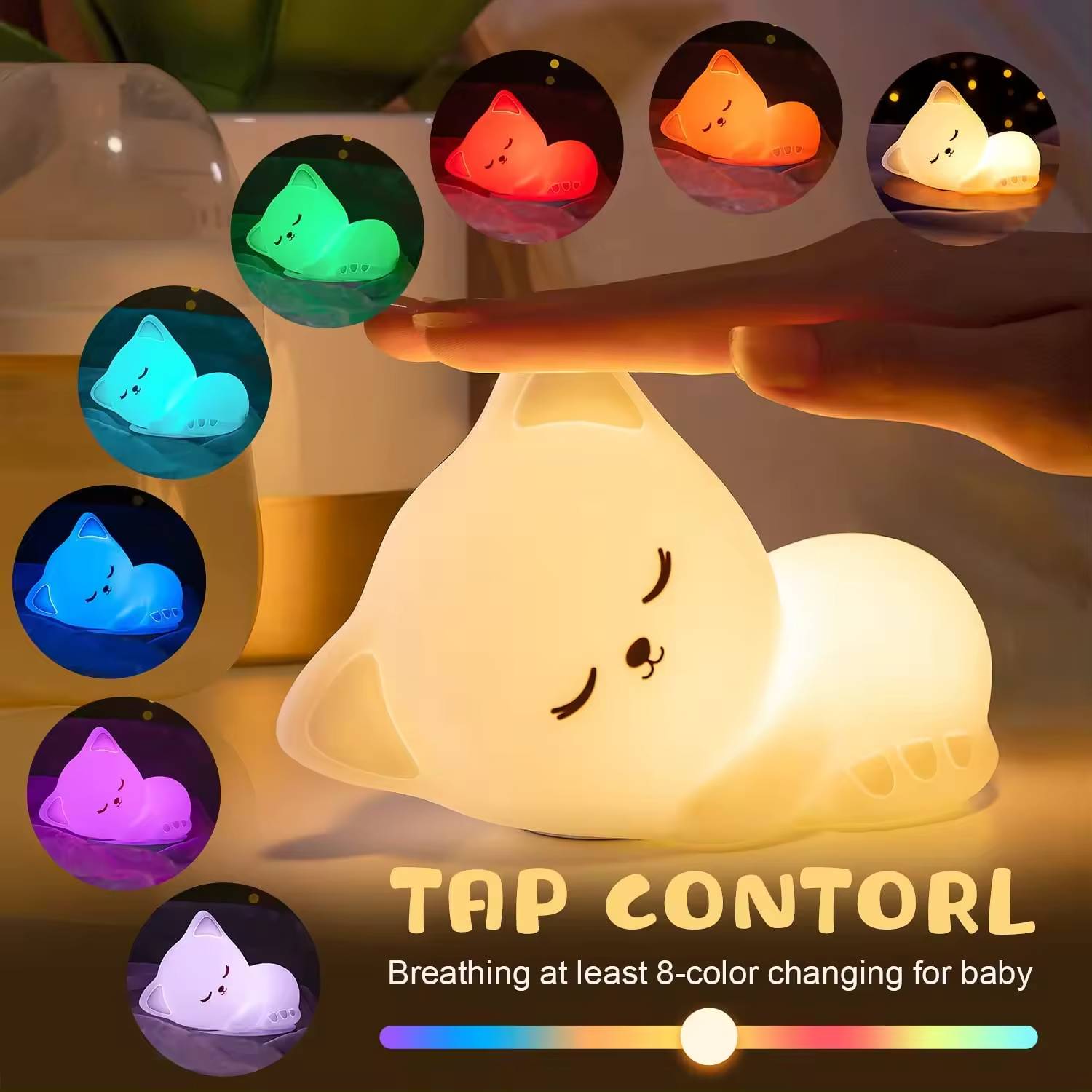 Peeperly Cozy Baby Cat LED Night Lamp – No Color - view 3