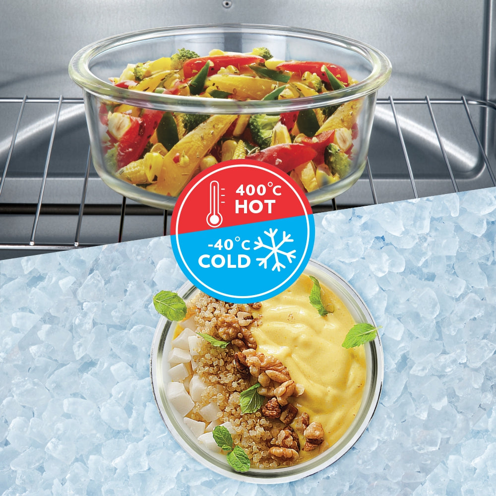 Borosil Klip n Store 240 ML Round Glass Container | Transparent | 1 Pc - view 3