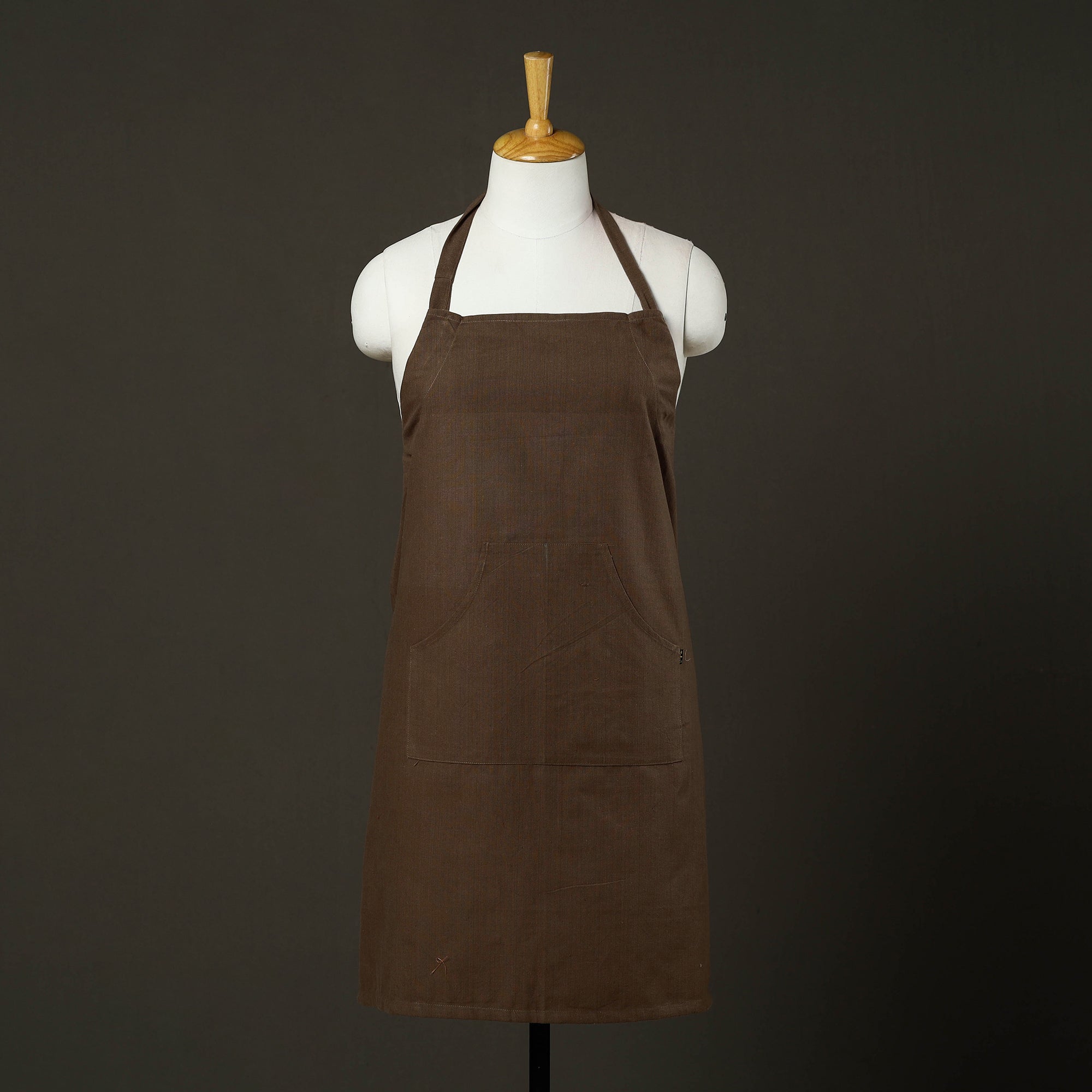 JALPARI Brown - Jhiri Handloom Cotton Apron with Pocket 42