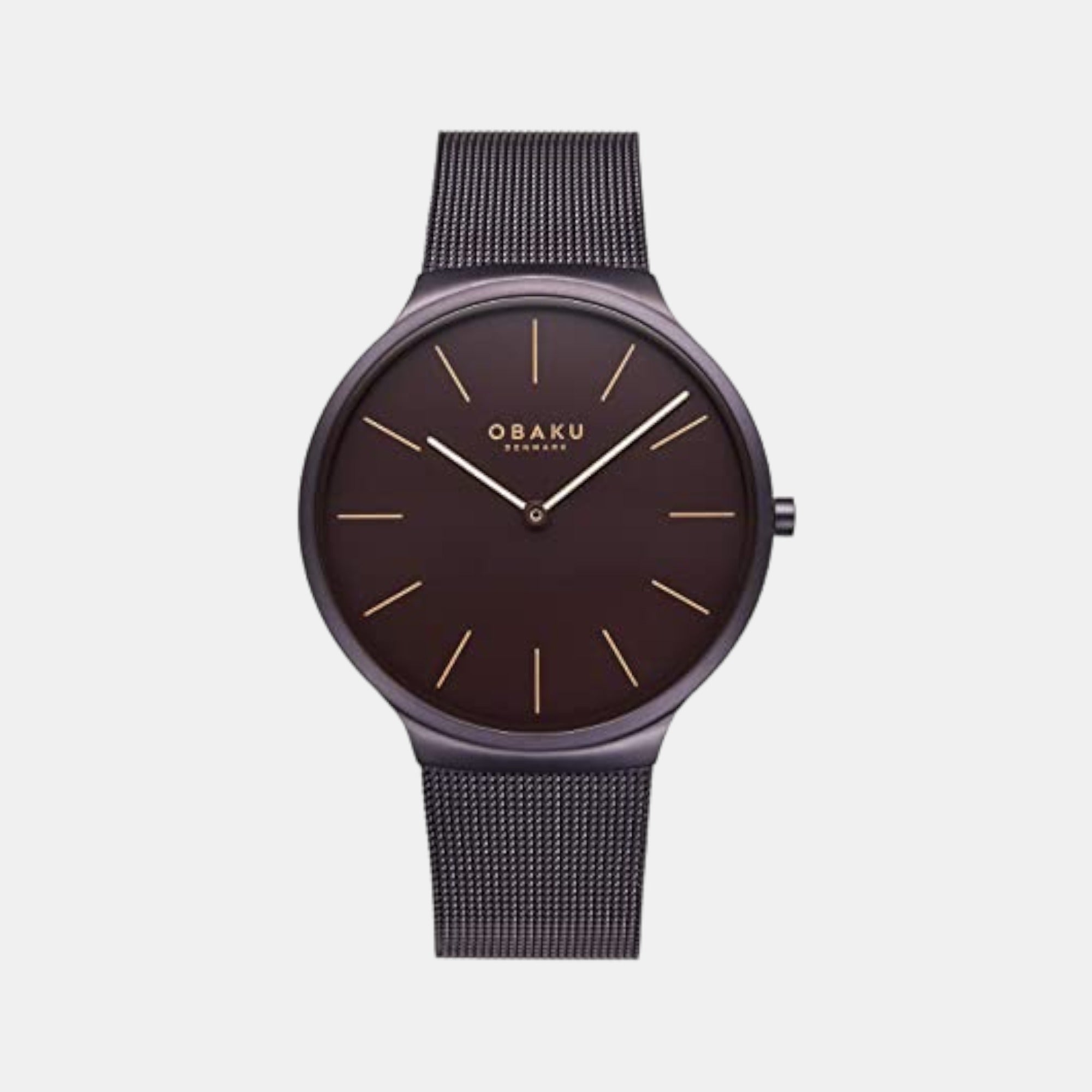 Obaku Ark Brunette Men Quartz Brown Dial Analog Stainless Steel Watch V240GXNNMN