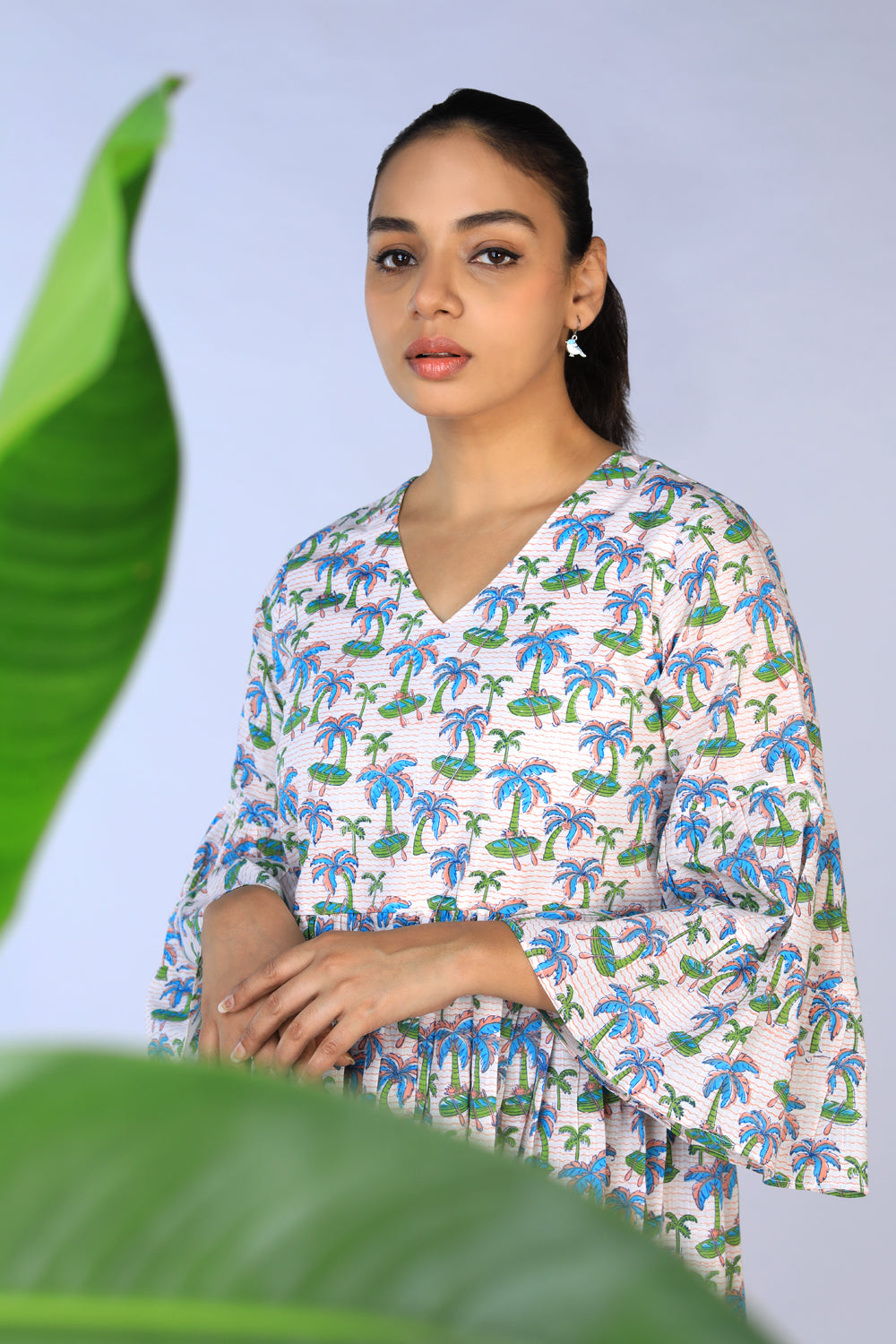 Kalanjali Ethnics Handblock Printed gathered Dress - view 2
