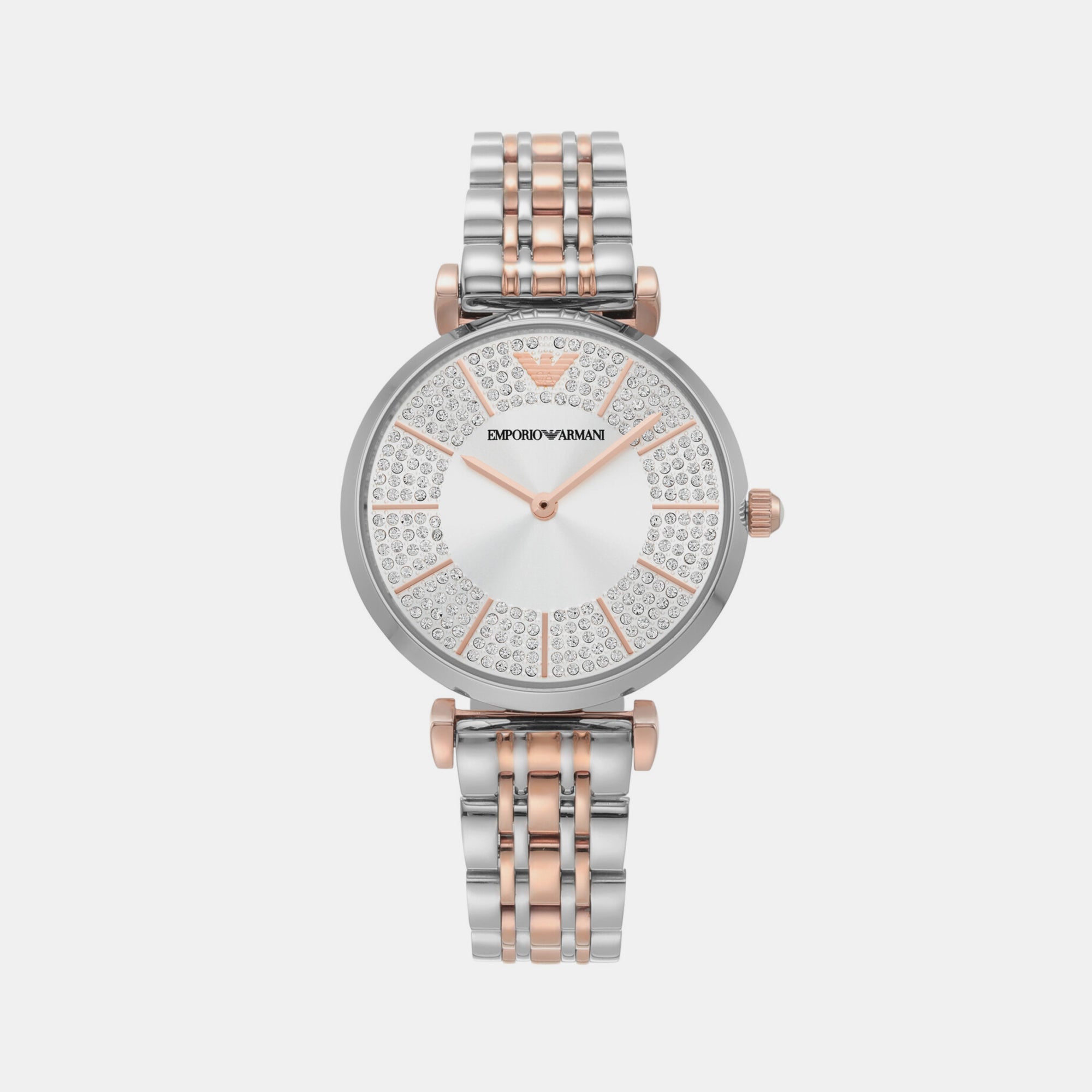 Emporio Armani Gianni T-B Women Quartz Silver Dial Analog Stainless Steel Watch AR11537