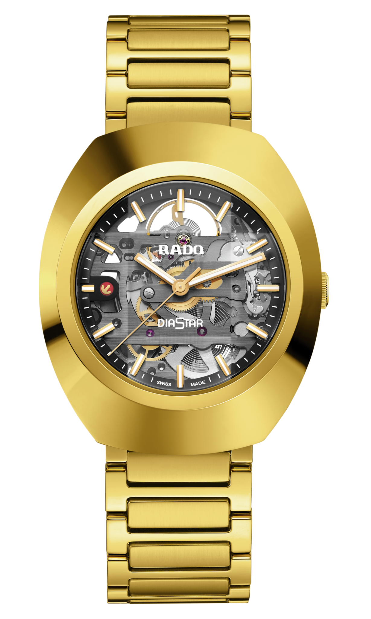 Rado DiaStar Original Skeleton Black, Yellow Dial Unisex 38mm