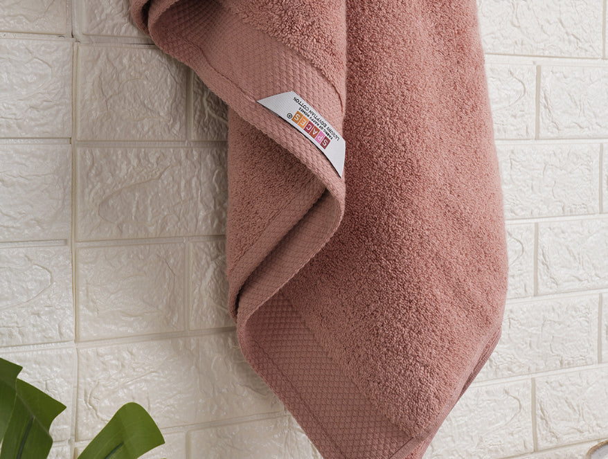 Spaces India Rose Tan - Blush 100% Egyptian Cotton Bath Towel - Luxury Egyption Cotton By Spaces - view 5