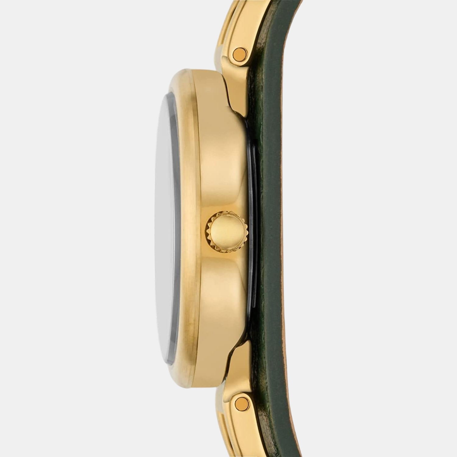 Fossil Carlie Women Quartz Gold Dial Analog Leather Watch ES5241 - view 2