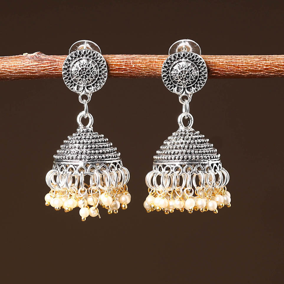 JALPARI Anayat Handcrafted GS Beaded Jhumki Earrings - view 2