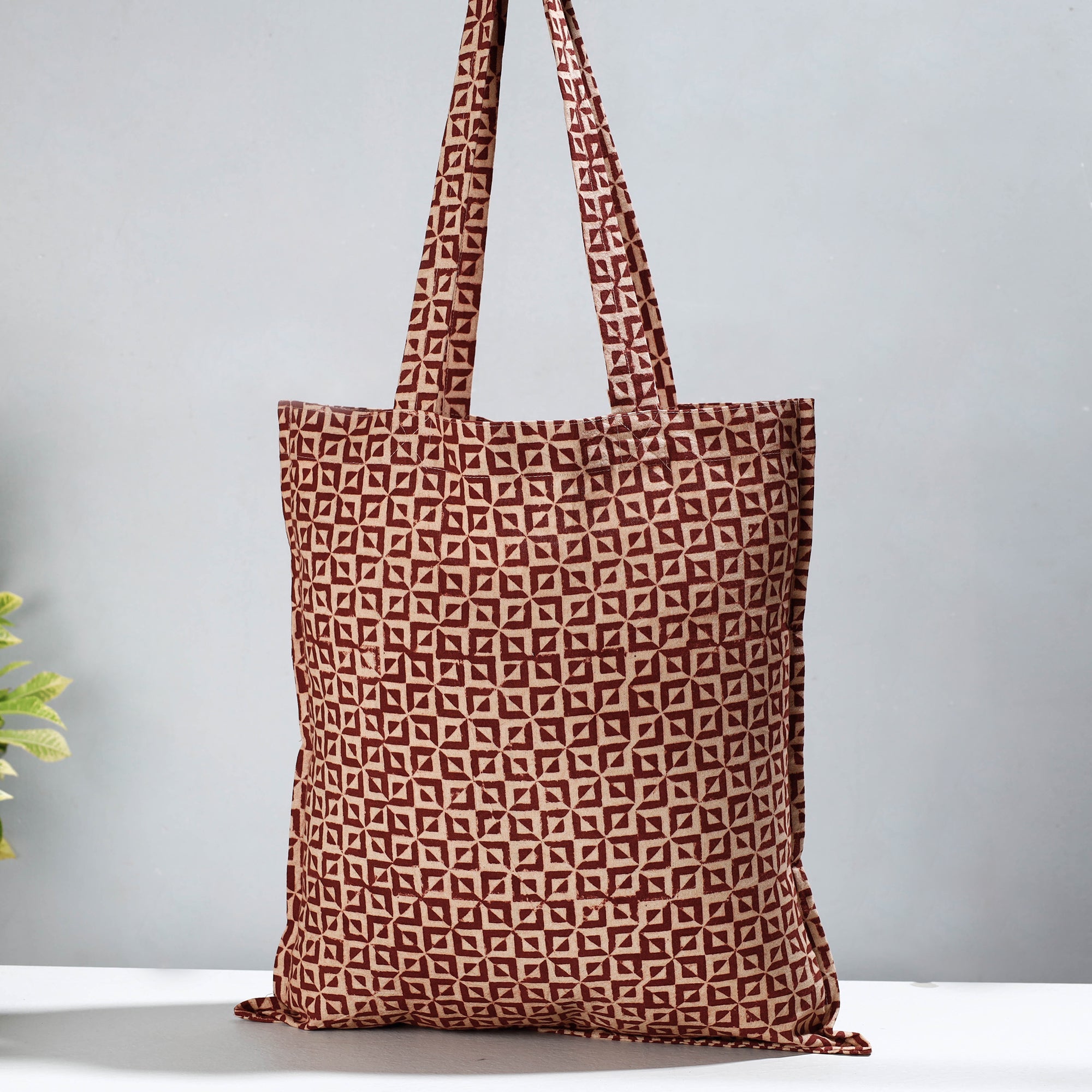 PITCHUKA SRINIVAS KALAMKARI PEDANA Brown - Pedana Kalamkari Block Printed Cotton Shopping Bag