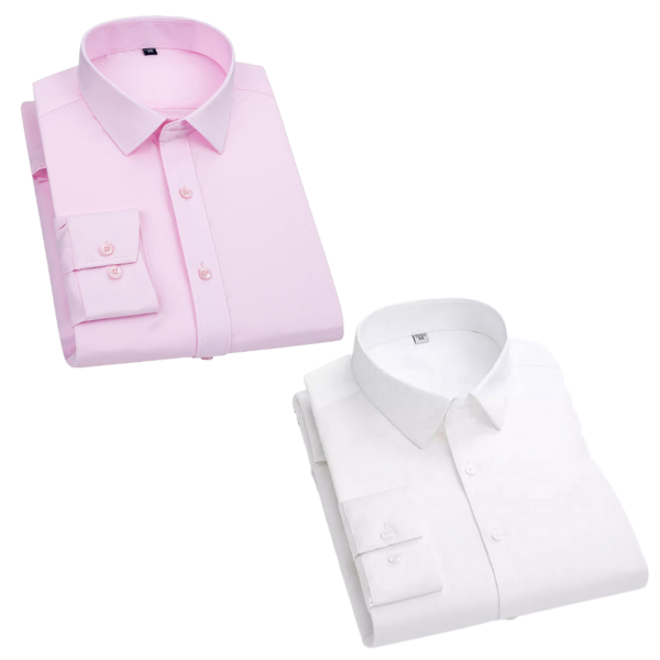 BlackTree Combo of 2 Cotton Shirt for Man (Light Pink and White)