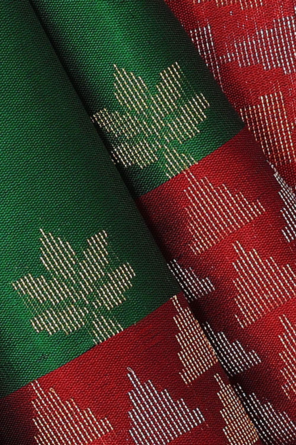 Kalanjali Emerald Green Silk Saree – Women's - view 2