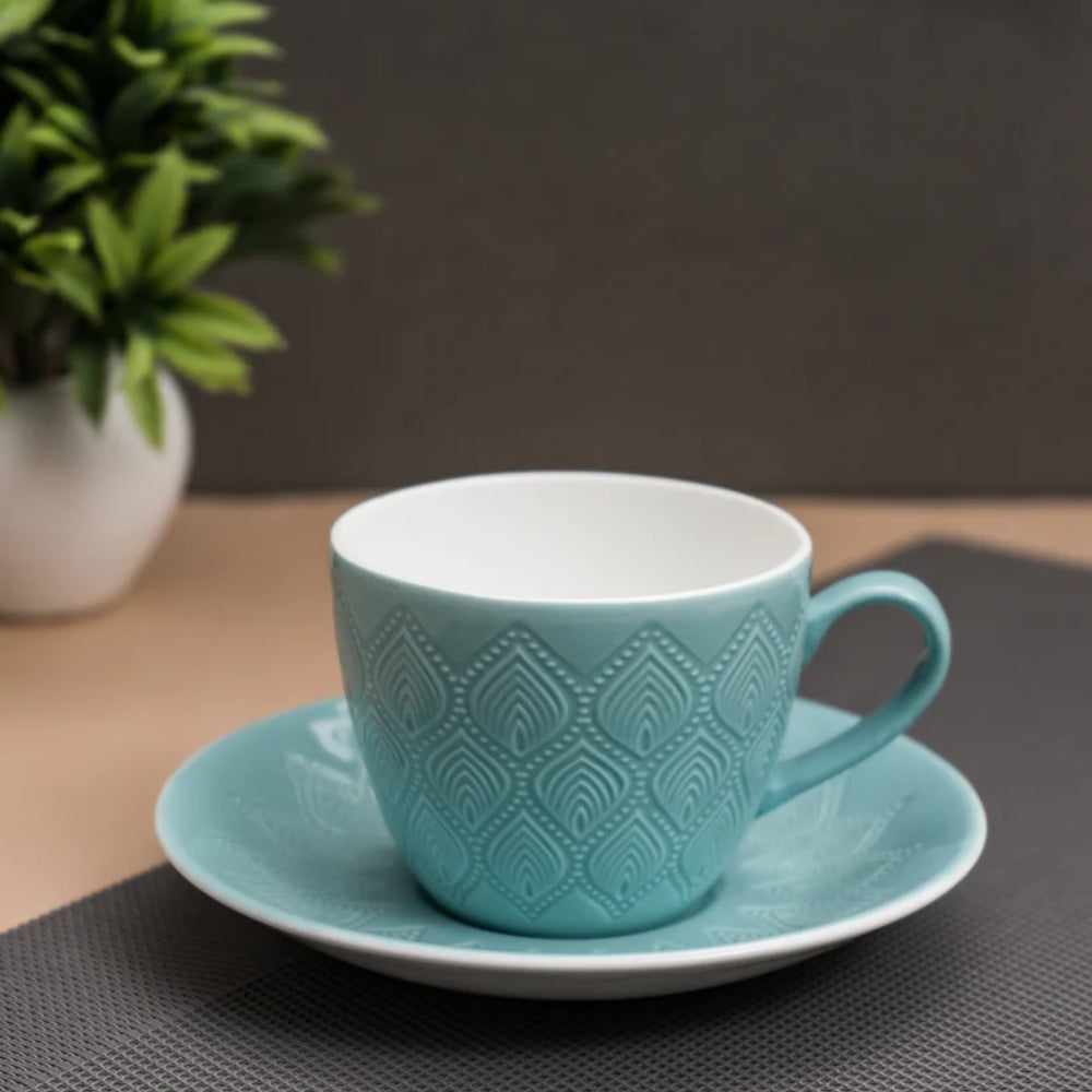 Clay Craft JCPL Feast Kohinoor Cup & Saucer Set | 170 ml | Set of 12 Pcs