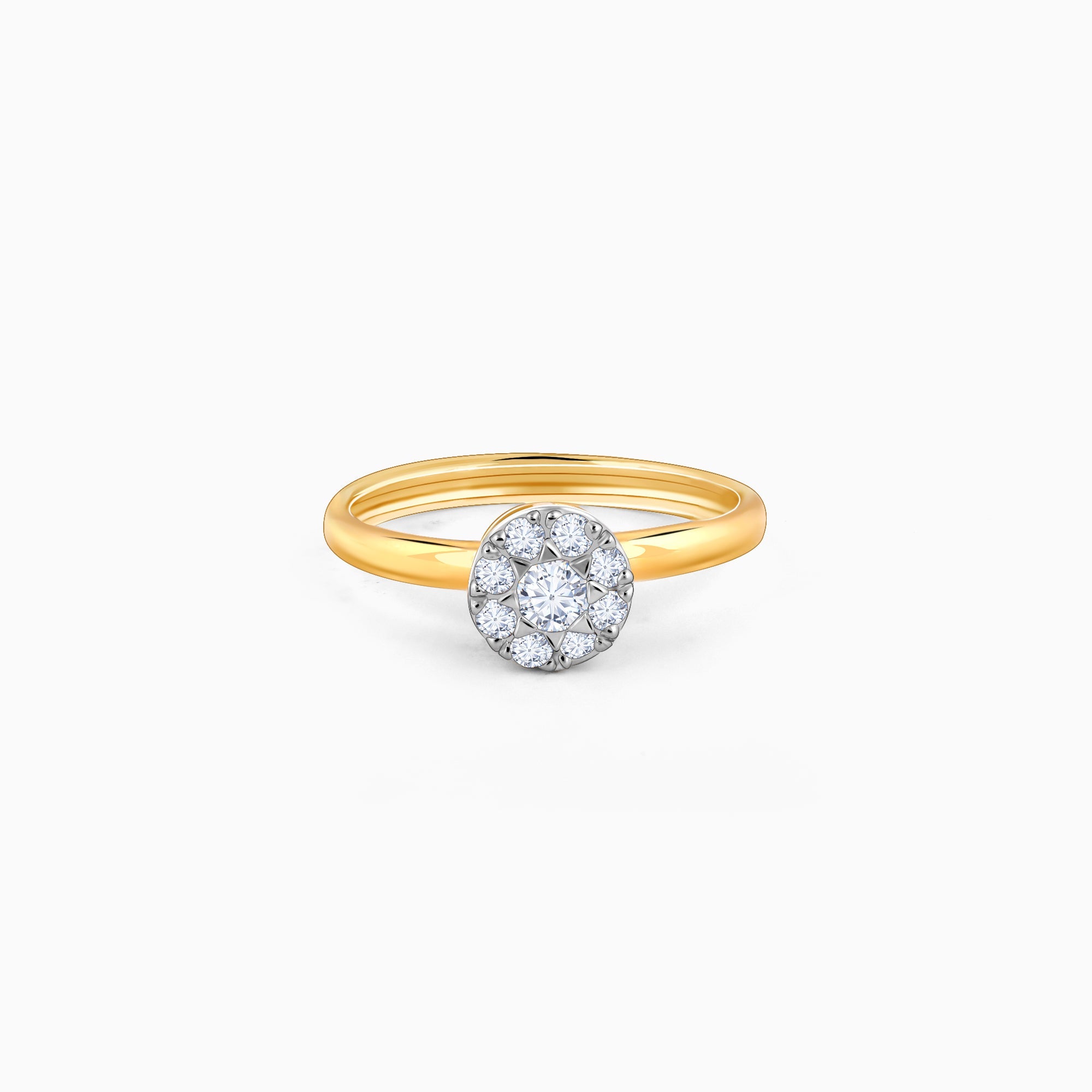 GIVA Jewellery Gold Organic Radiance Diamond Ring