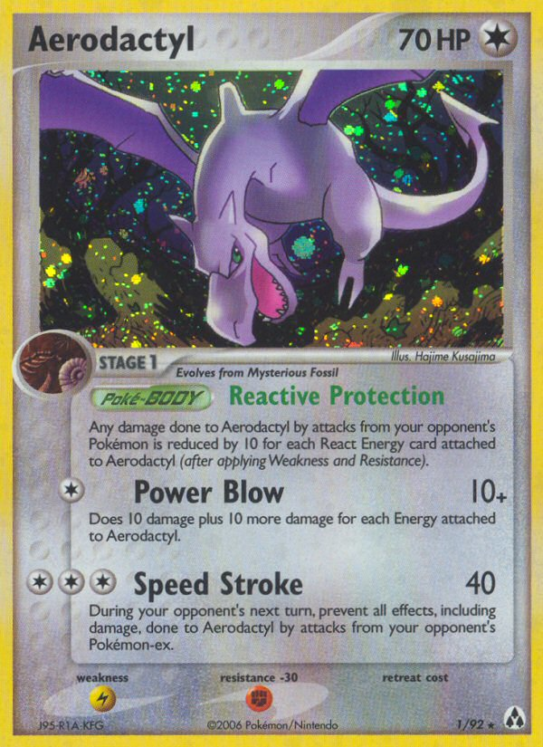 Rare holo ex12-1 – Pokémon Aerodactyl - 1/92 - Rare Holo [ex12-1] [Reverse Holo] - Aerodactyl - 1/92 - Rare Holo
