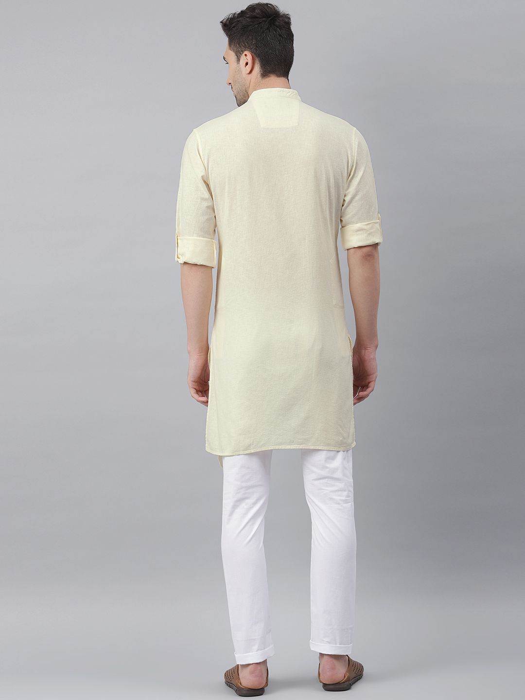 Freehand-Mens Men Long Trail Kurta – Yellow - view 3