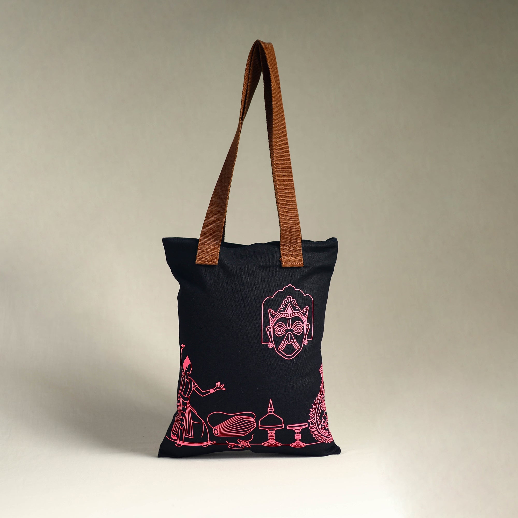 NEST BY ARPIT AGARWAL Black - Assam's Popular Symbols Cotton Canvas Tote Bag
