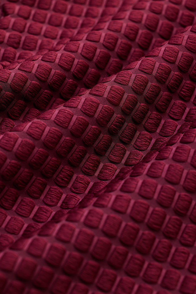 SNITCH Maroon Textured Mandarin Shirt - view 9