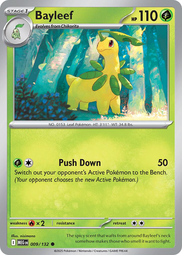 Common me01-009 non-holo – Pokémon Bayleef - 009/132 - Common [me01-009] [Non-Holo]